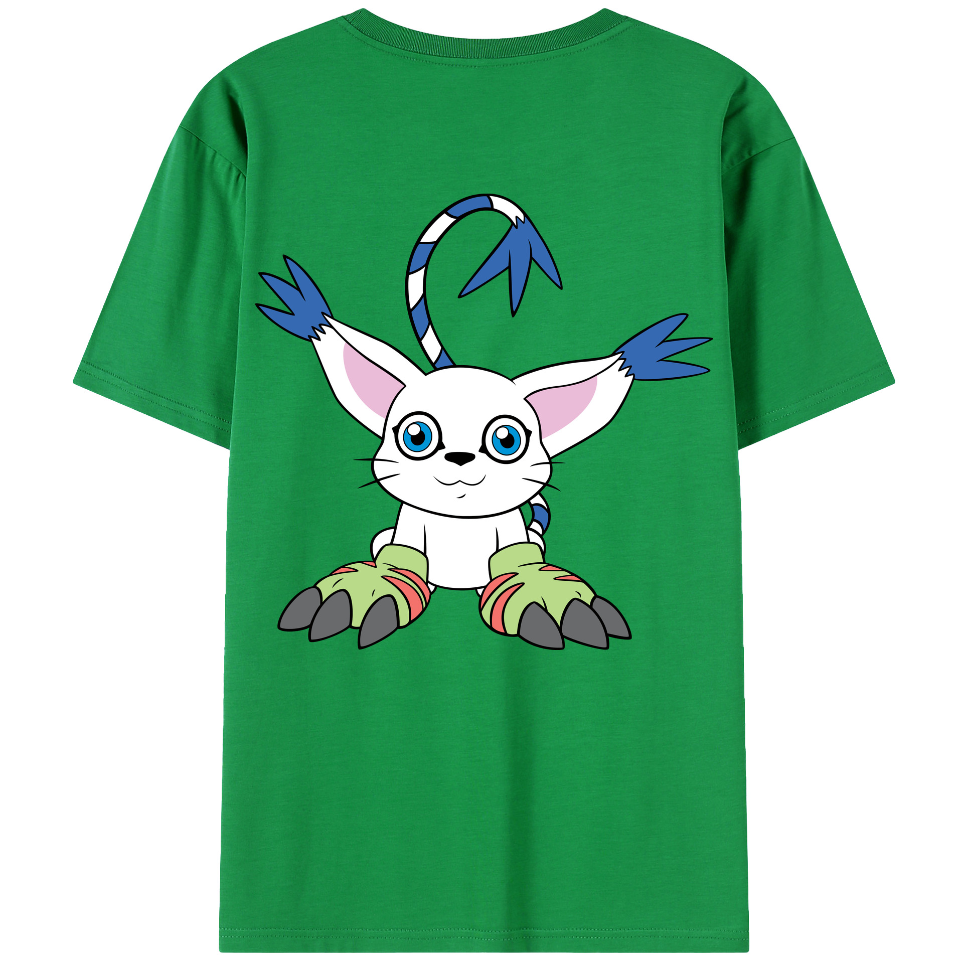 （画像用） Digimon デジタルモンスター/デジモン 綿100％ メンズ半袖Tシャツ（バックプリント） 通気性