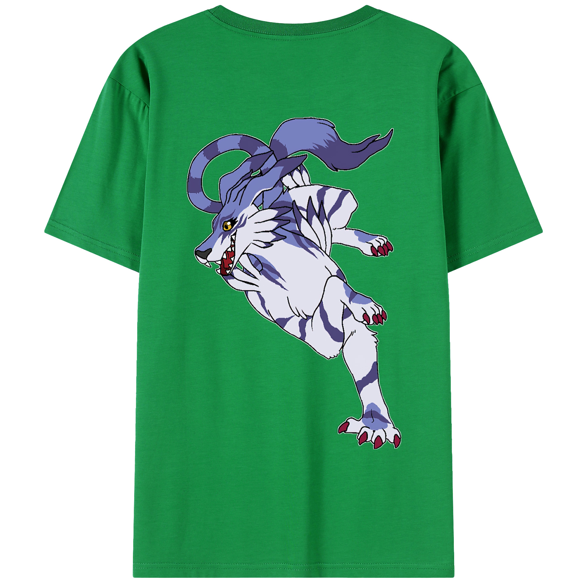 （画像用） Digimon デジタルモンスター/デジモン 綿100％ メンズ半袖Tシャツ（バックプリント） 通気性