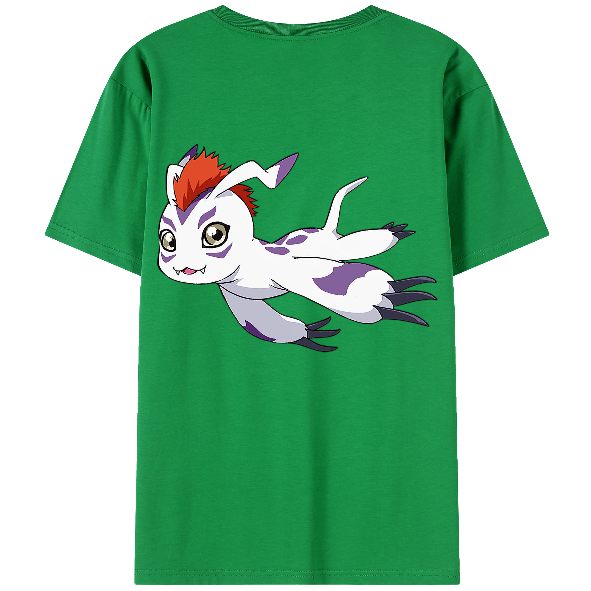 （画像用） Digimon デジタルモンスター/デジモン 綿100％ メンズ半袖Tシャツ（バックプリント） 通気性
