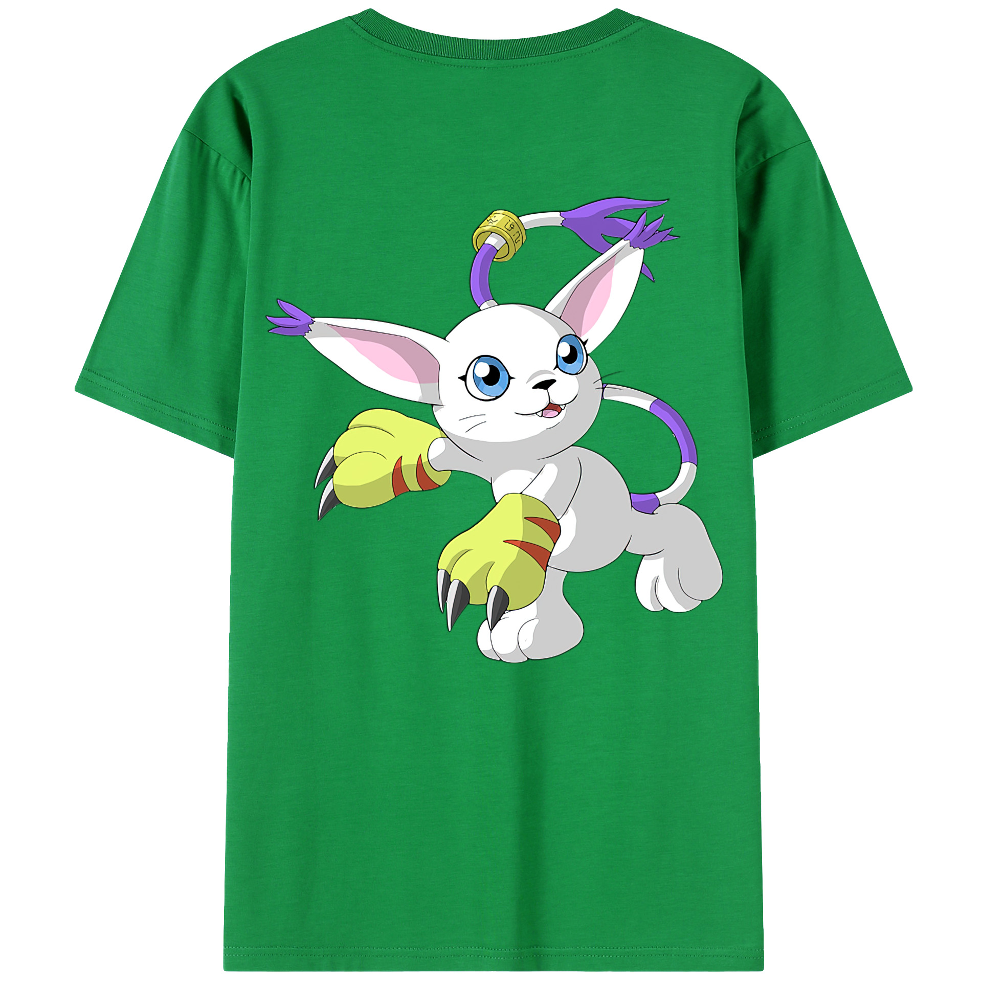 （画像用） Digimon デジタルモンスター/デジモン 綿100％ メンズ半袖Tシャツ（バックプリント） 通気性