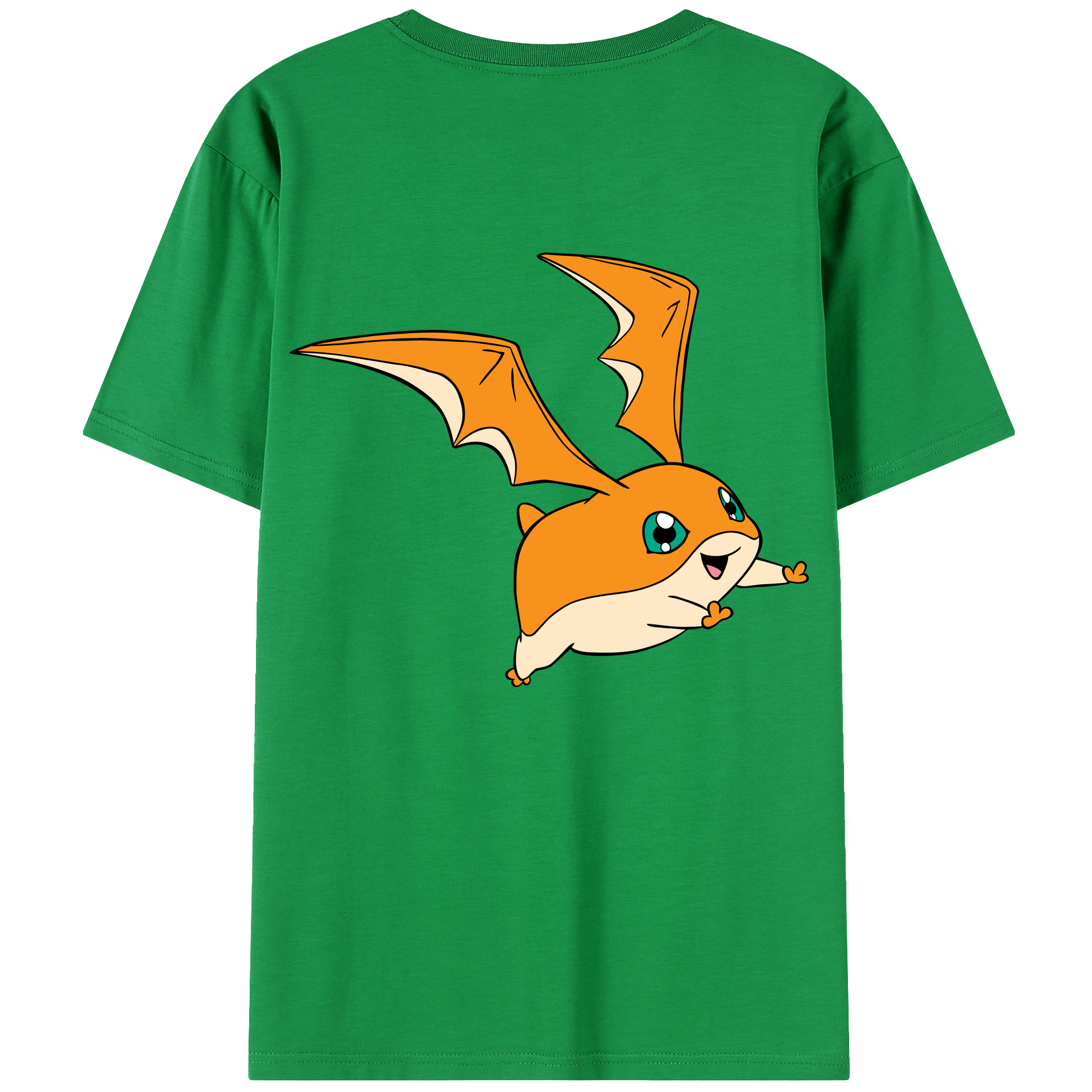 （画像用） Digimon デジタルモンスター/デジモン 綿100％ メンズ半袖Tシャツ（バックプリント） 通気性