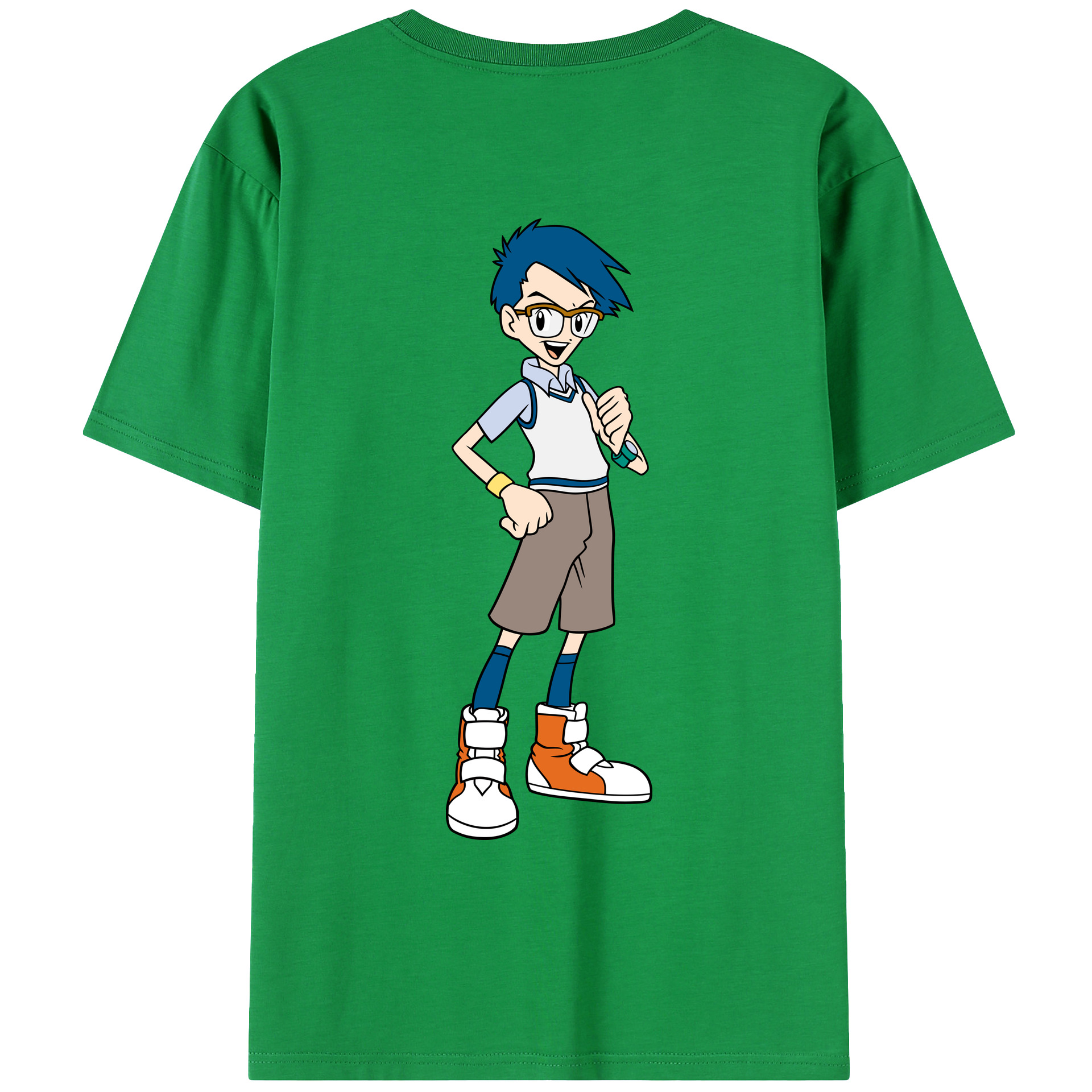 （画像用） Digimon デジタルモンスター/デジモン 綿100％ メンズ半袖Tシャツ（バックプリント） 通気性