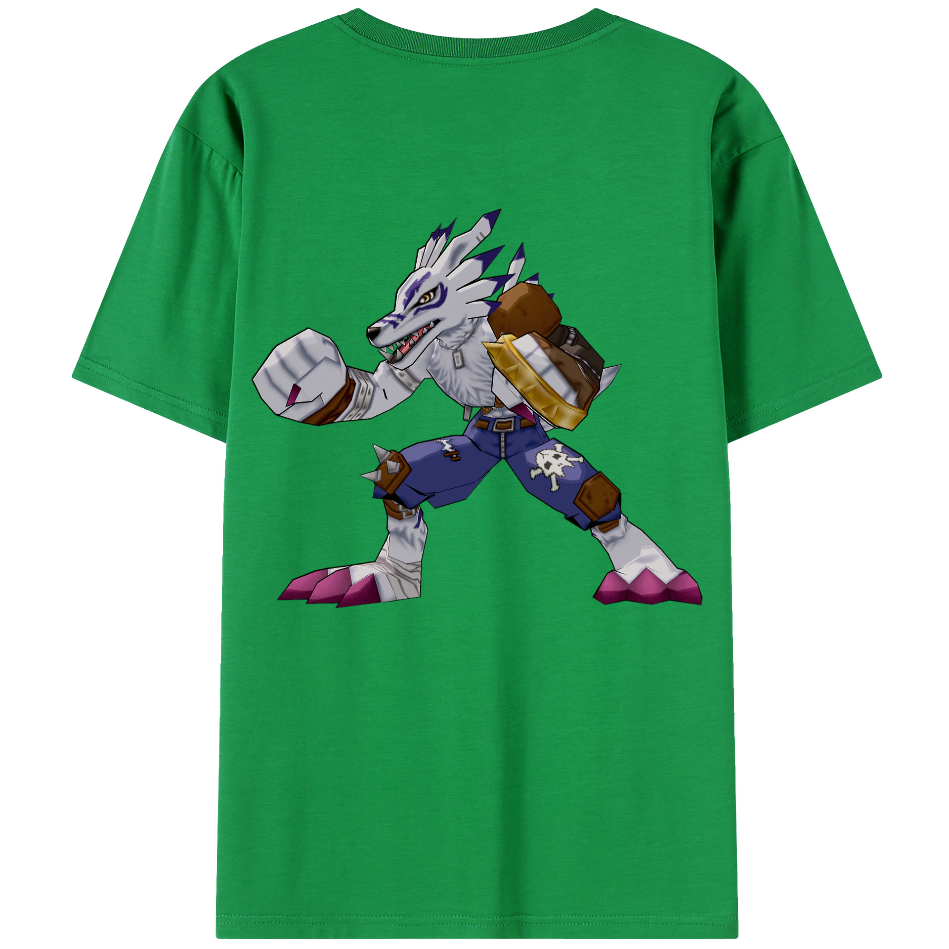 （画像用） Digimon デジタルモンスター/デジモン 綿100％ メンズ半袖Tシャツ（バックプリント） 通気性