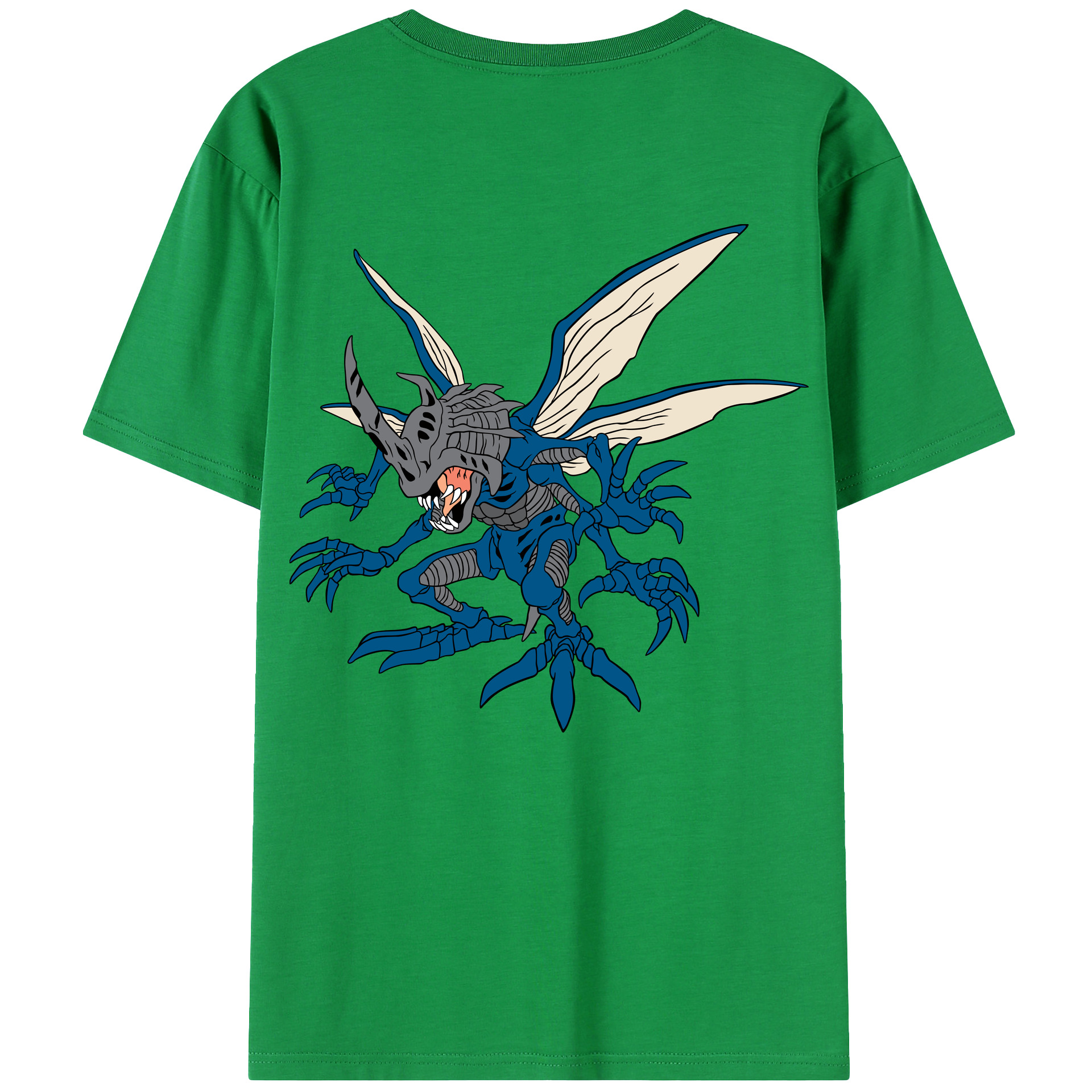 （画像用） Digimon デジタルモンスター/デジモン 綿100％ メンズ半袖Tシャツ（バックプリント） 通気性