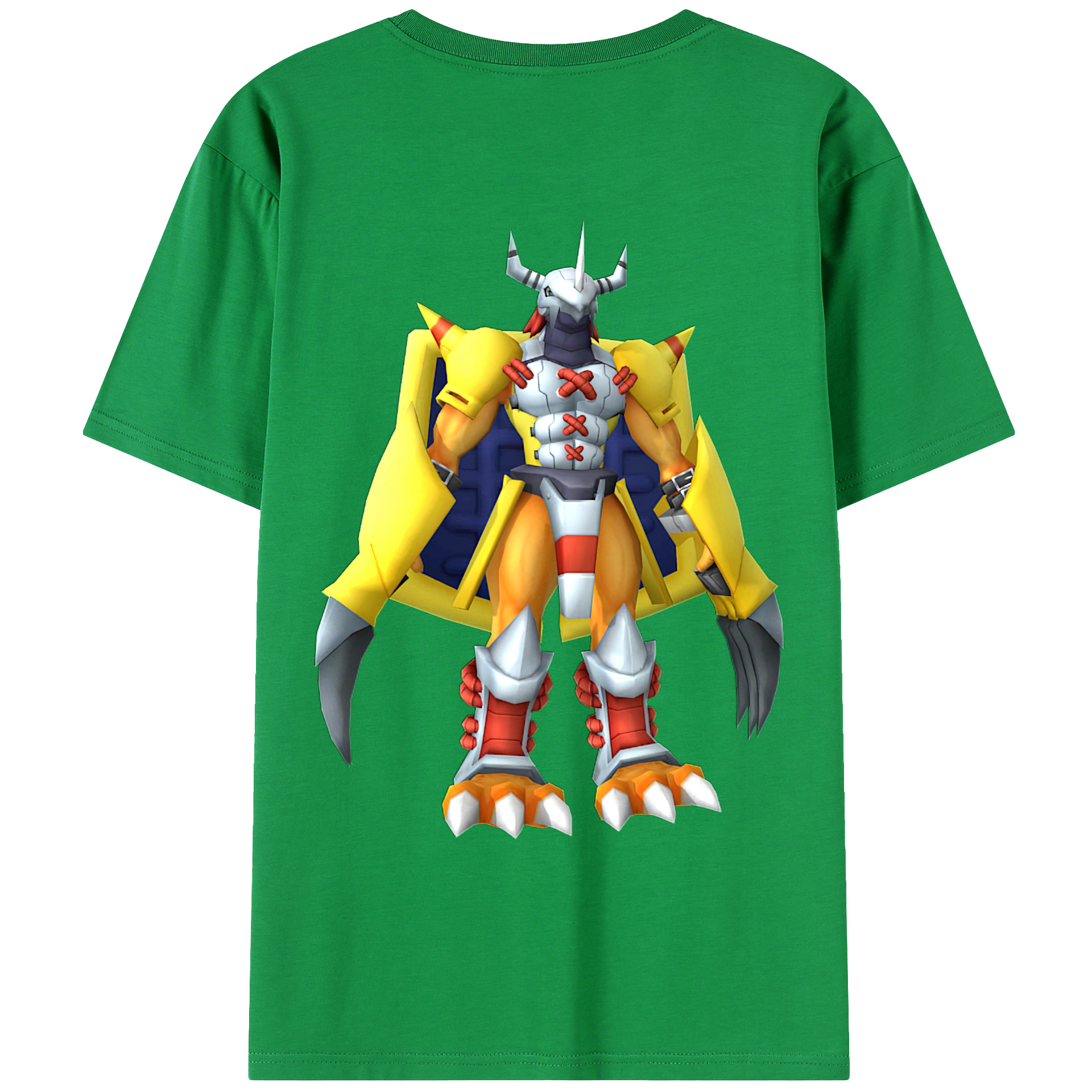 （画像用） Digimon デジタルモンスター/デジモン 綿100％ メンズ半袖Tシャツ（バックプリント） 通気性
