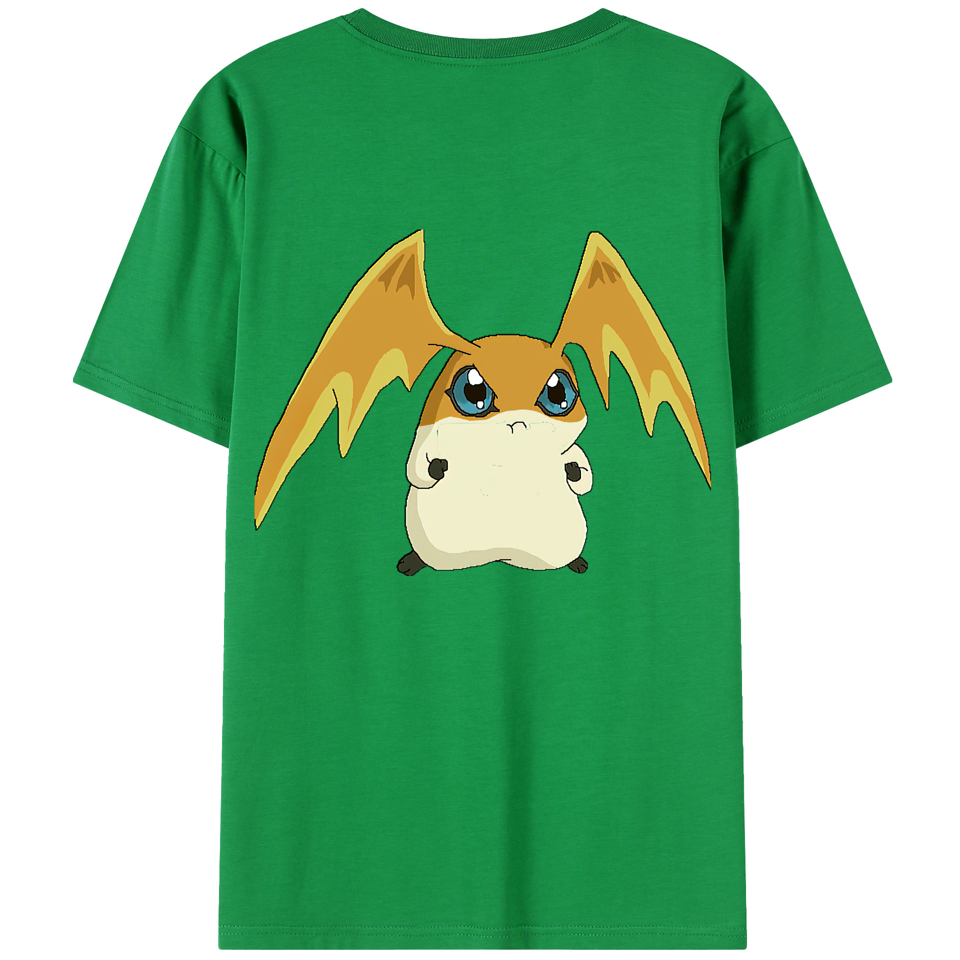 （画像用） Digimon デジタルモンスター/デジモン 綿100％ メンズ半袖Tシャツ（バックプリント） 通気性