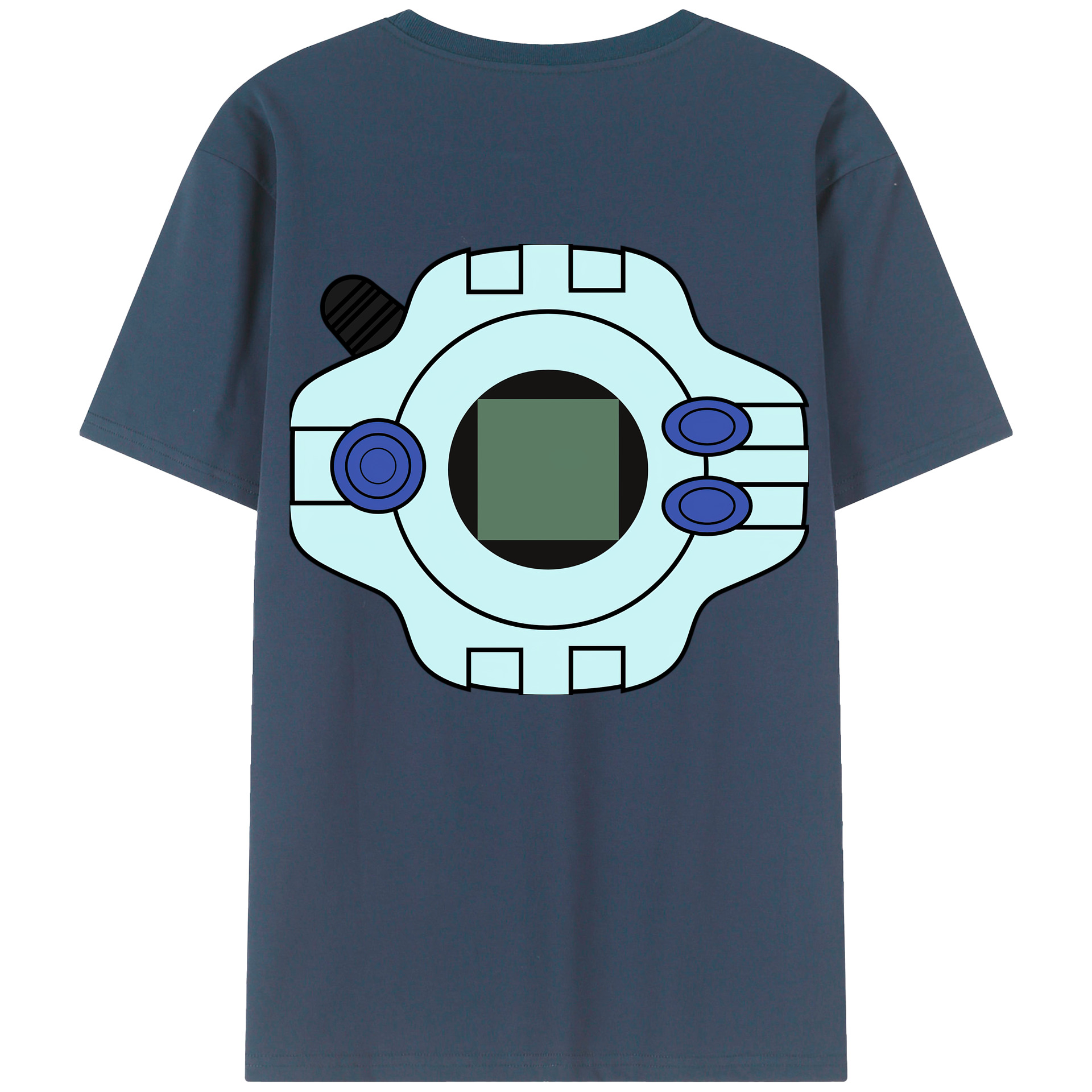 （画像用） Digimon デジタルモンスター/デジモン 綿100％ メンズ半袖Tシャツ（バックプリント） 通気性