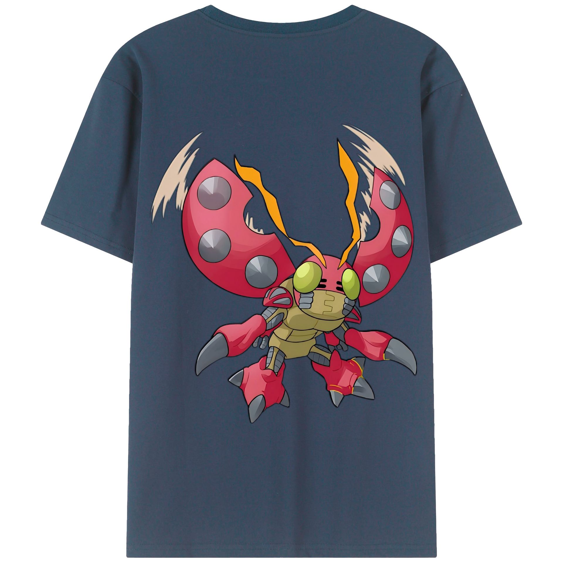 （画像用） Digimon デジタルモンスター/デジモン 綿100％ メンズ半袖Tシャツ（バックプリント） 通気性