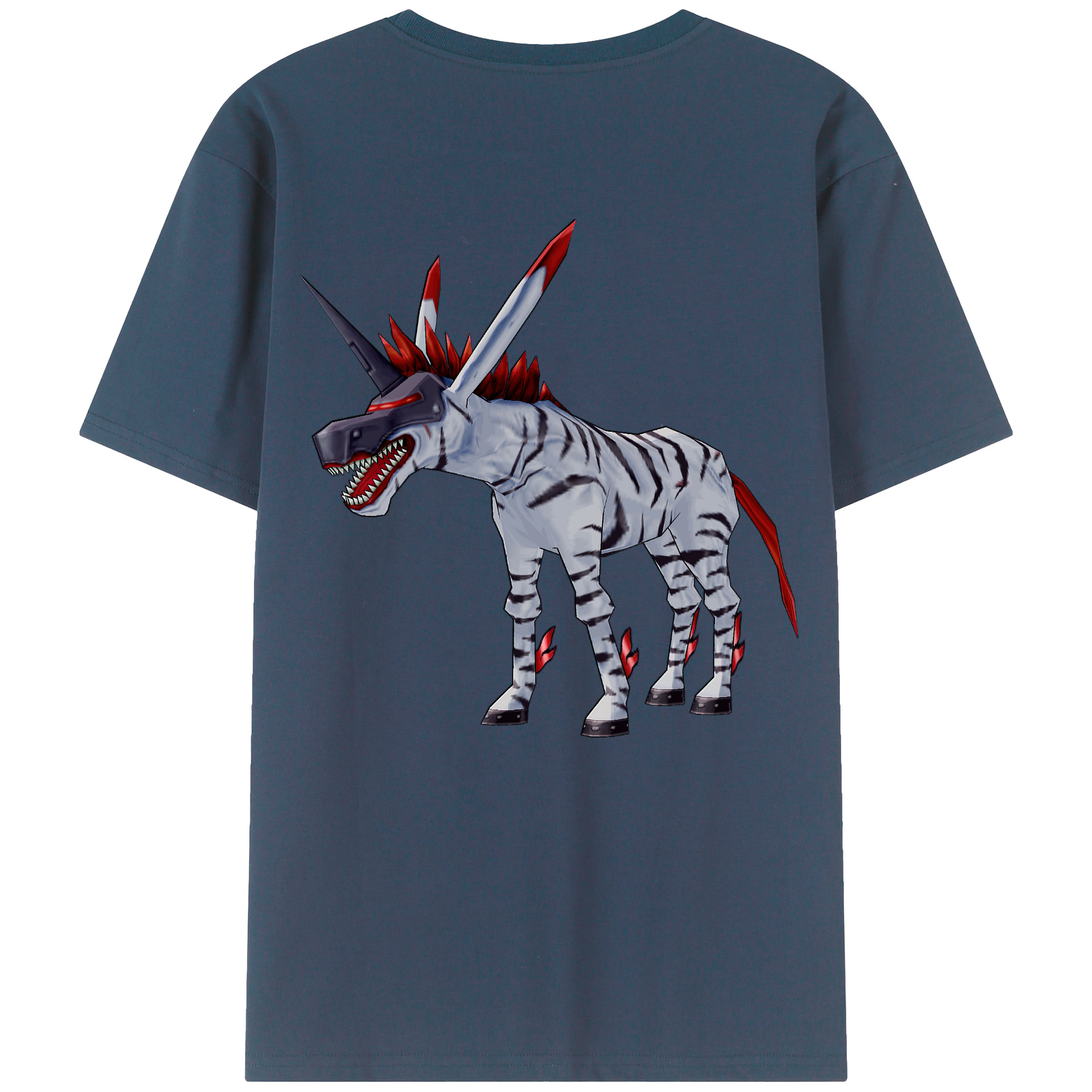 （画像用） Digimon デジタルモンスター/デジモン 綿100％ メンズ半袖Tシャツ（バックプリント） 通気性