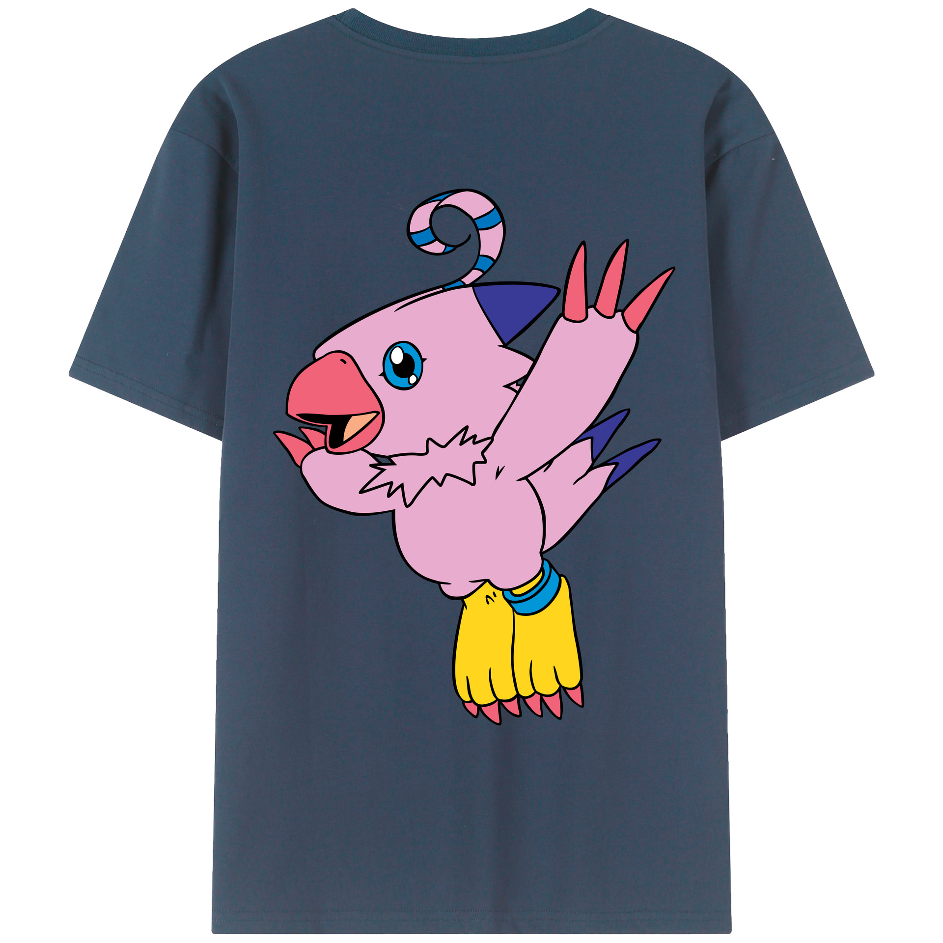 （画像用） Digimon デジタルモンスター/デジモン 綿100％ メンズ半袖Tシャツ（バックプリント） 通気性
