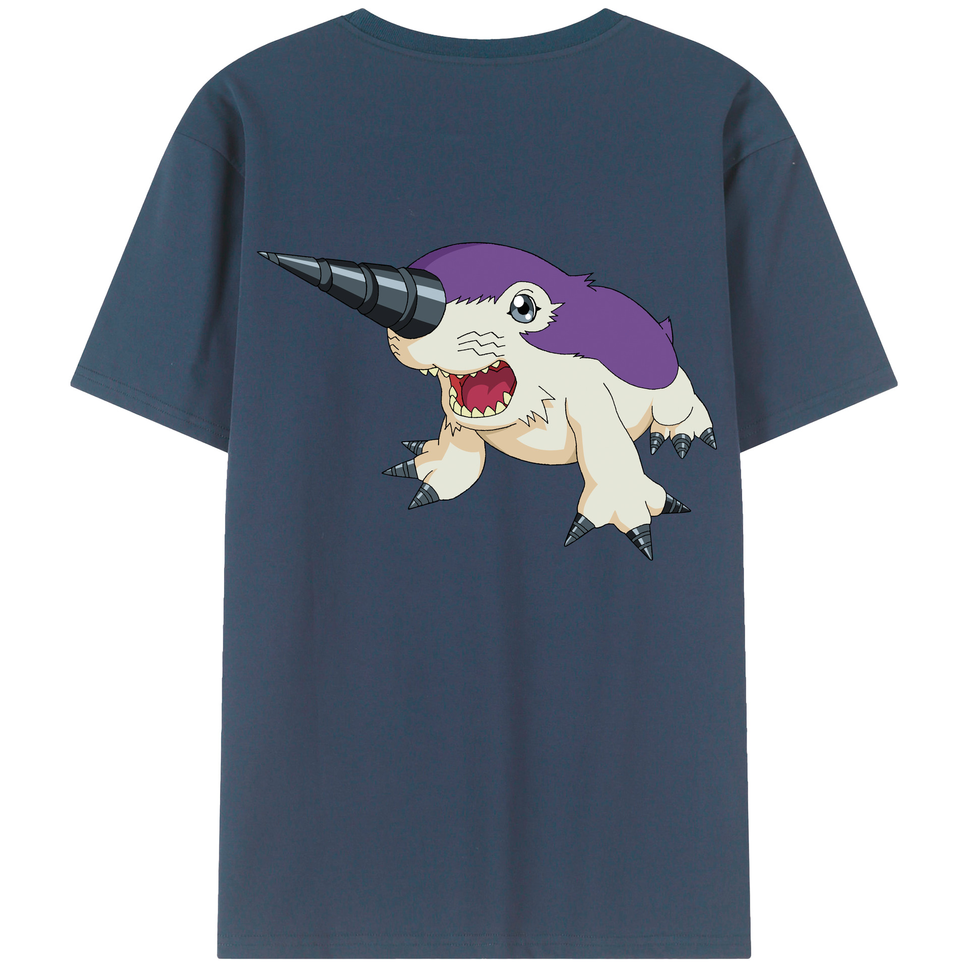 （画像用） Digimon デジタルモンスター/デジモン 綿100％ メンズ半袖Tシャツ（バックプリント） 通気性