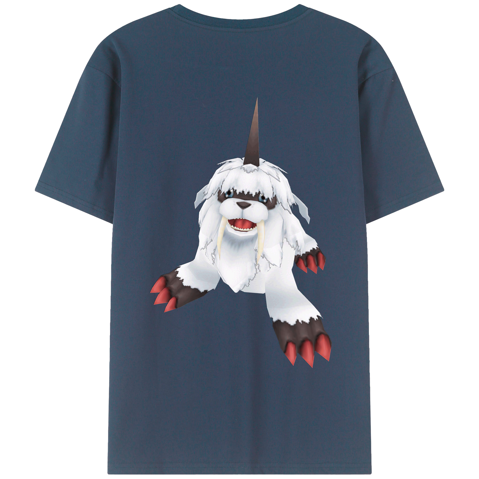 （画像用） Digimon デジタルモンスター/デジモン 綿100％ メンズ半袖Tシャツ（バックプリント） 通気性
