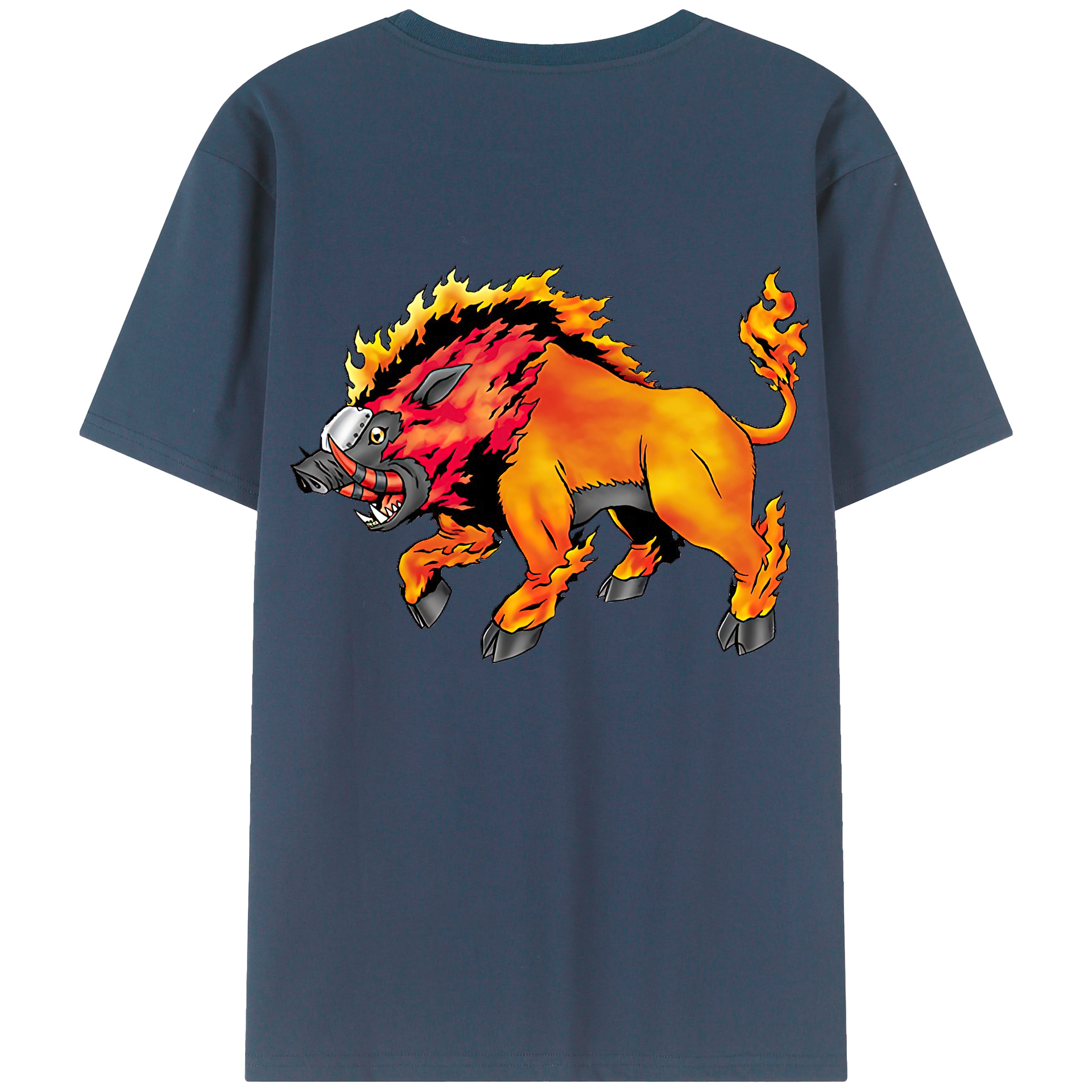 （画像用） Digimon デジタルモンスター/デジモン 綿100％ メンズ半袖Tシャツ（バックプリント） 通気性