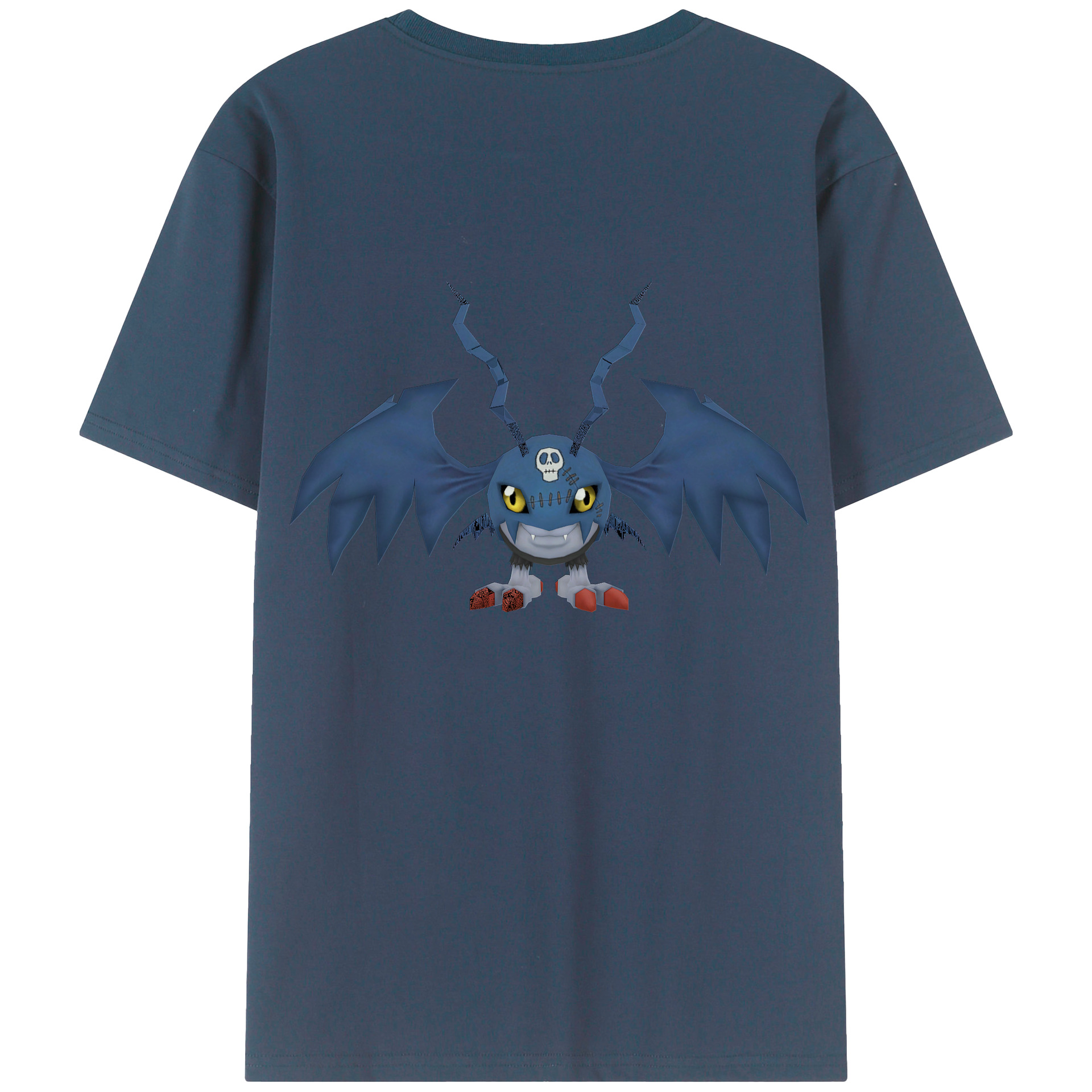 （画像用） Digimon デジタルモンスター/デジモン 綿100％ メンズ半袖Tシャツ（バックプリント） 通気性