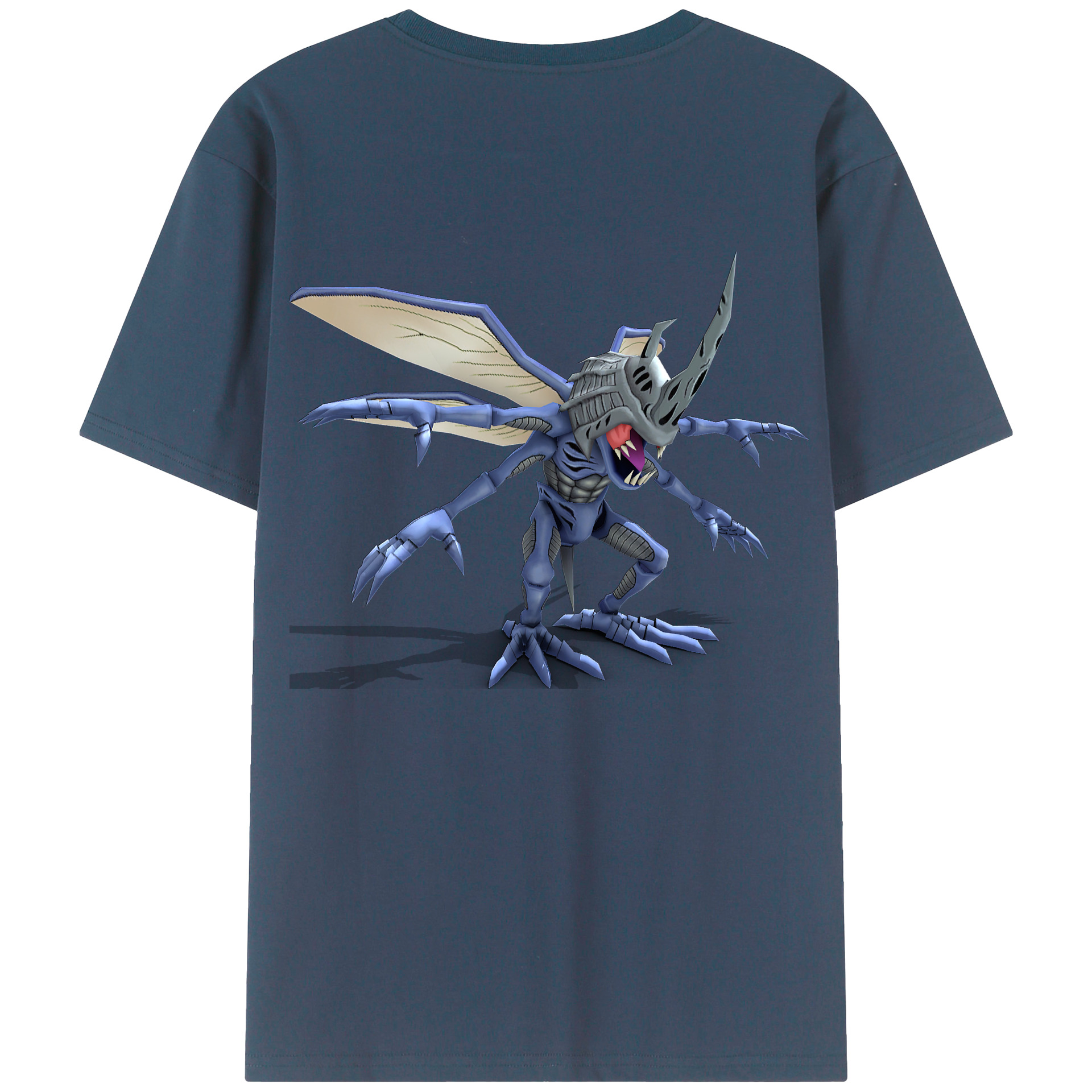 （画像用） Digimon デジタルモンスター/デジモン 綿100％ メンズ半袖Tシャツ（バックプリント） 通気性