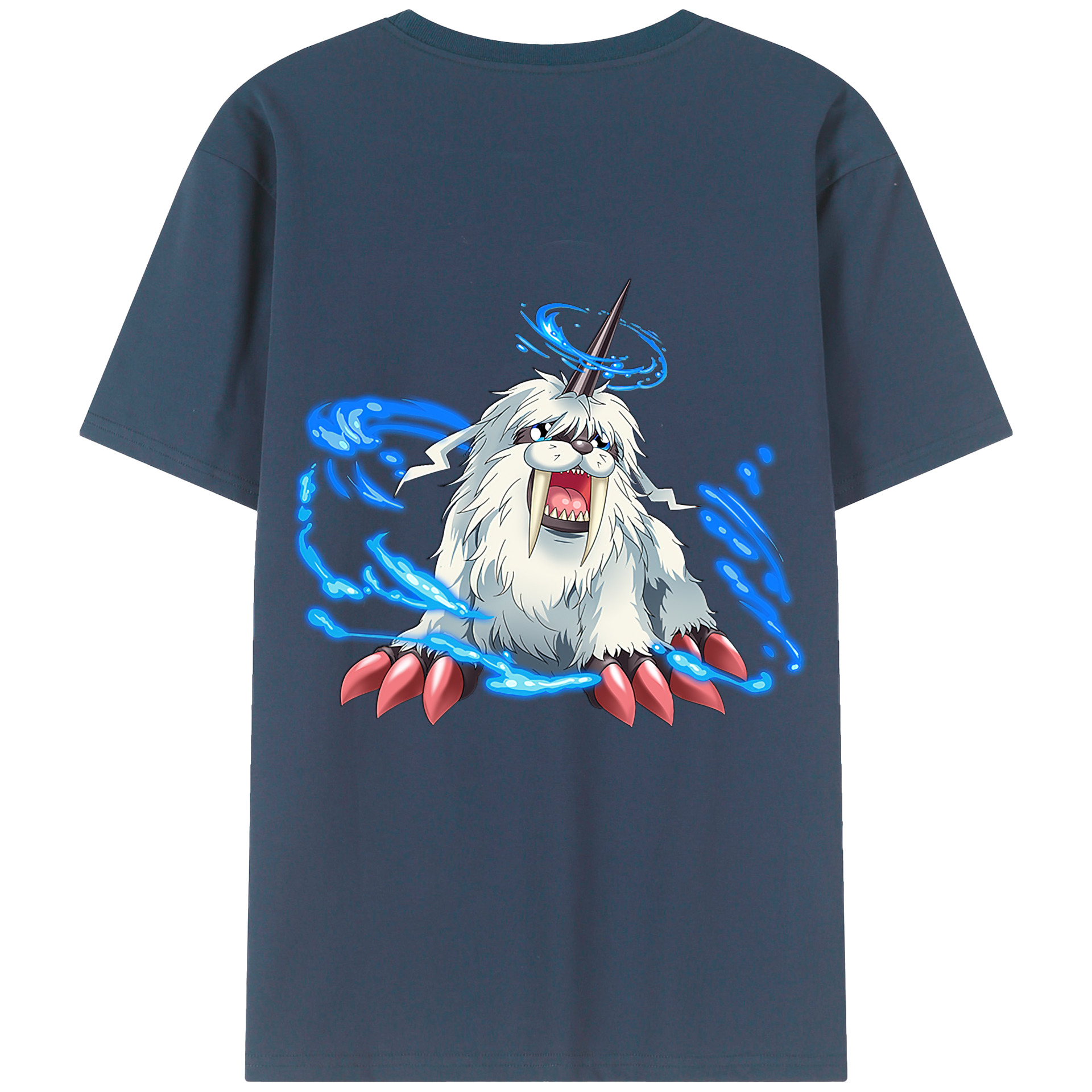 （画像用） Digimon デジタルモンスター/デジモン 綿100％ メンズ半袖Tシャツ（バックプリント） 通気性