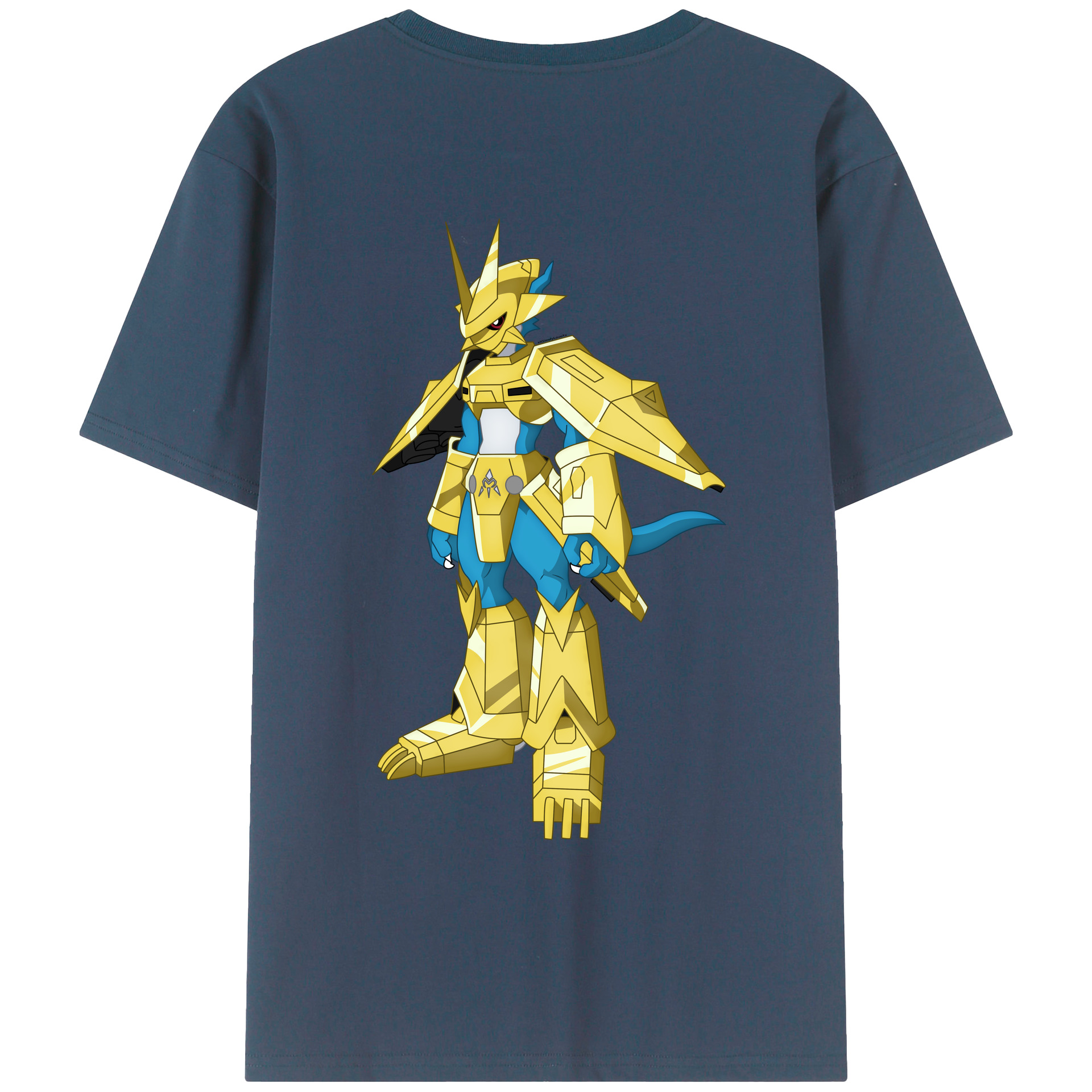 （画像用） Digimon デジタルモンスター/デジモン 綿100％ メンズ半袖Tシャツ（バックプリント） 通気性