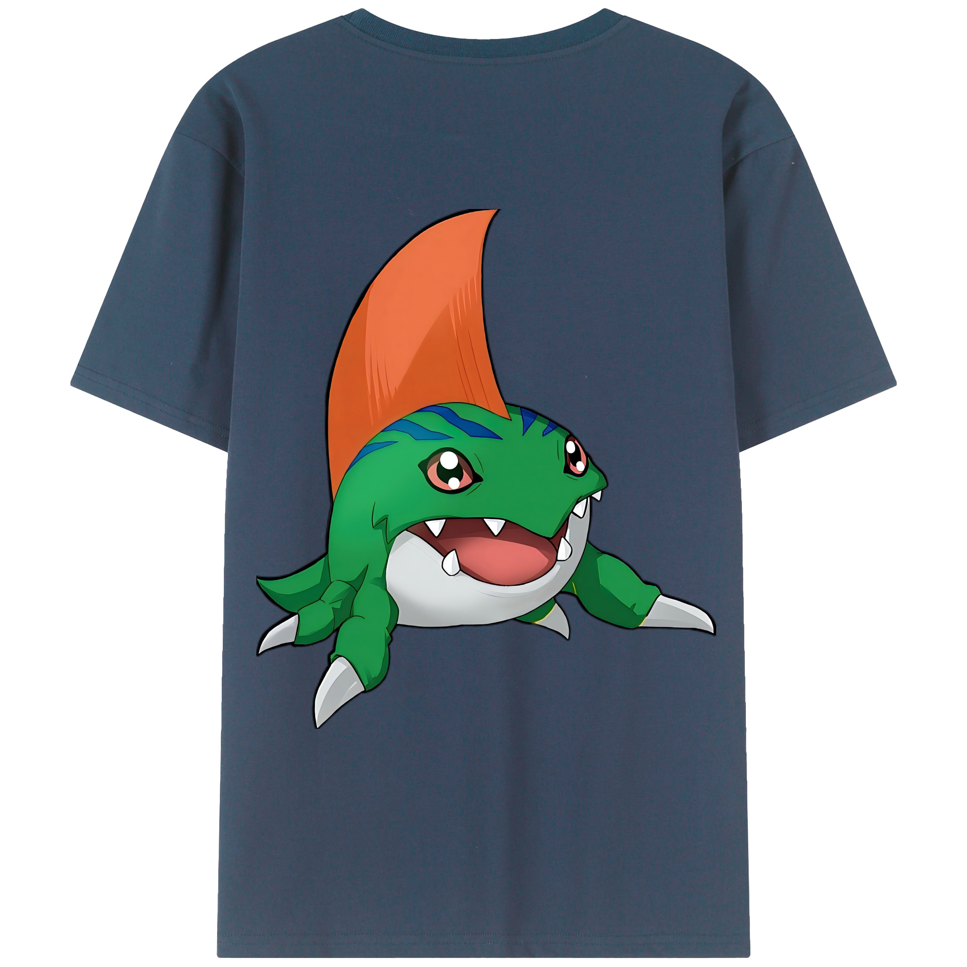 （画像用） Digimon デジタルモンスター/デジモン 綿100％ メンズ半袖Tシャツ（バックプリント） 通気性