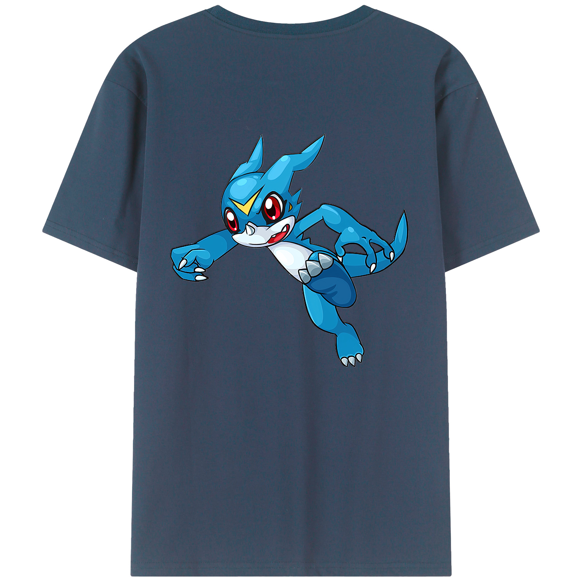 （画像用） Digimon デジタルモンスター/デジモン 綿100％ メンズ半袖Tシャツ（バックプリント） 通気性