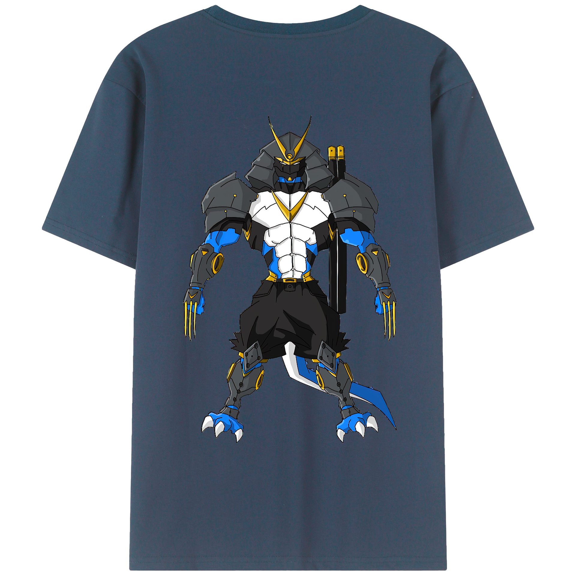 （画像用） Digimon デジタルモンスター/デジモン 綿100％ メンズ半袖Tシャツ（バックプリント） 通気性