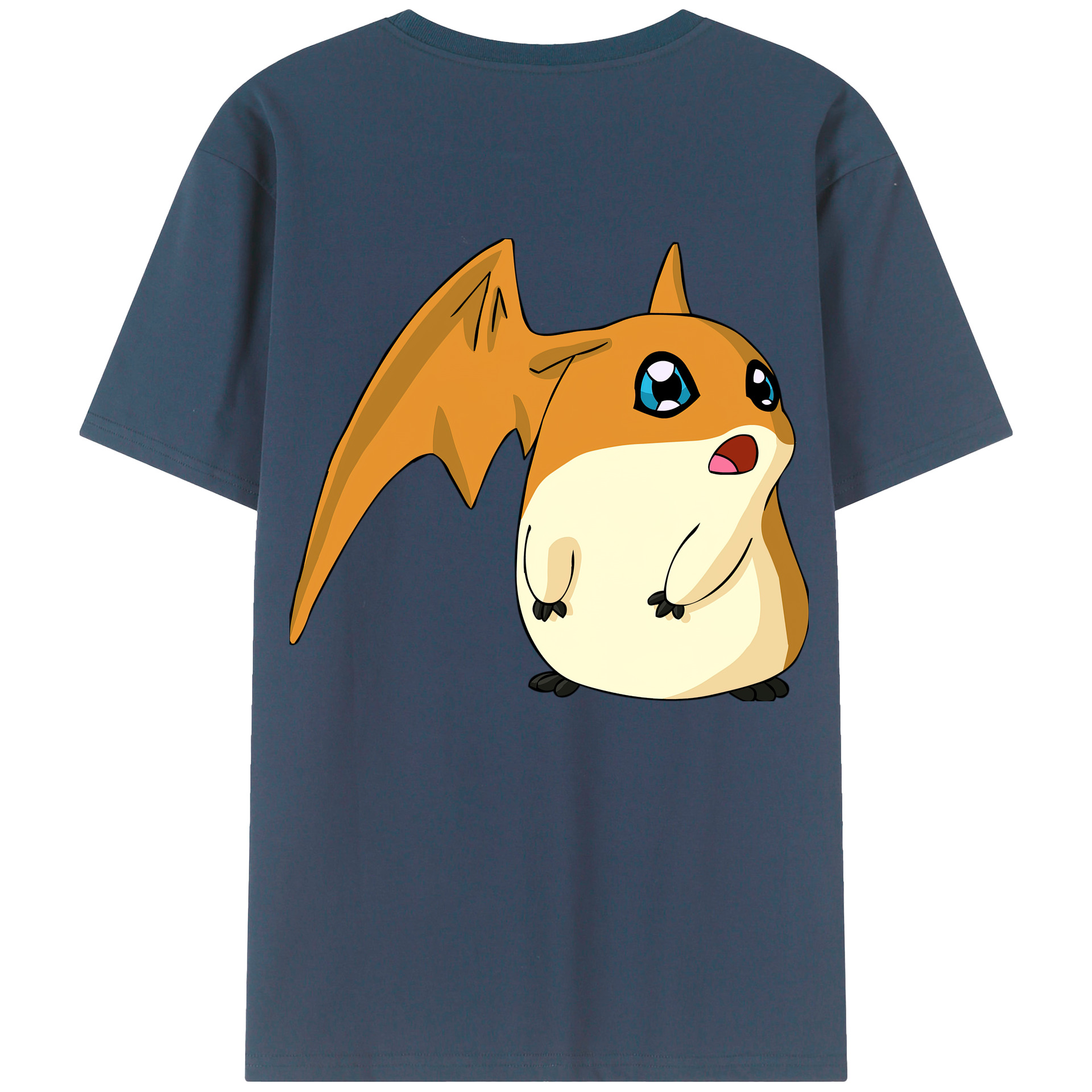 （画像用） Digimon デジタルモンスター/デジモン 綿100％ メンズ半袖Tシャツ（バックプリント） 通気性
