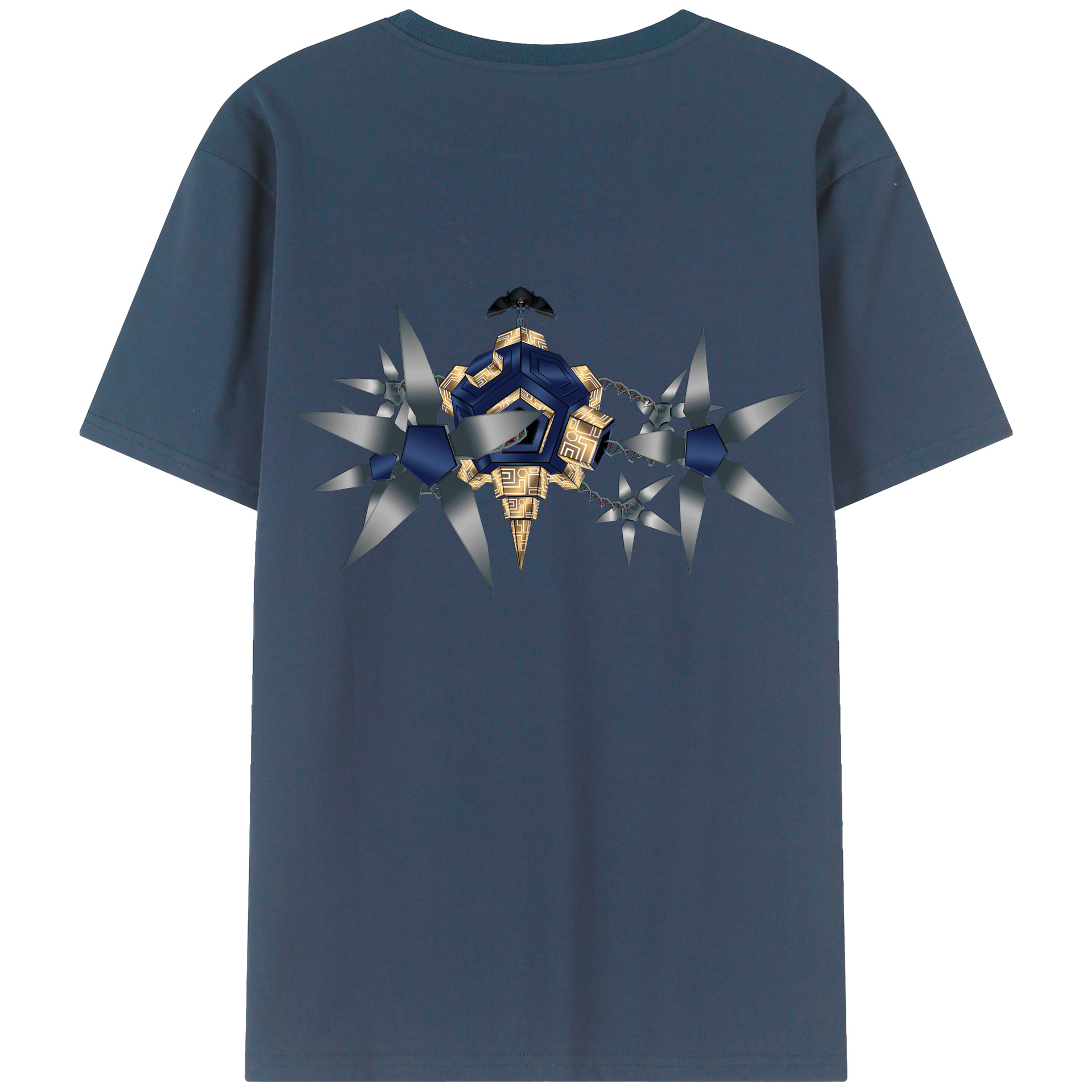 （画像用） Digimon デジタルモンスター/デジモン 綿100％ メンズ半袖Tシャツ（バックプリント） 通気性