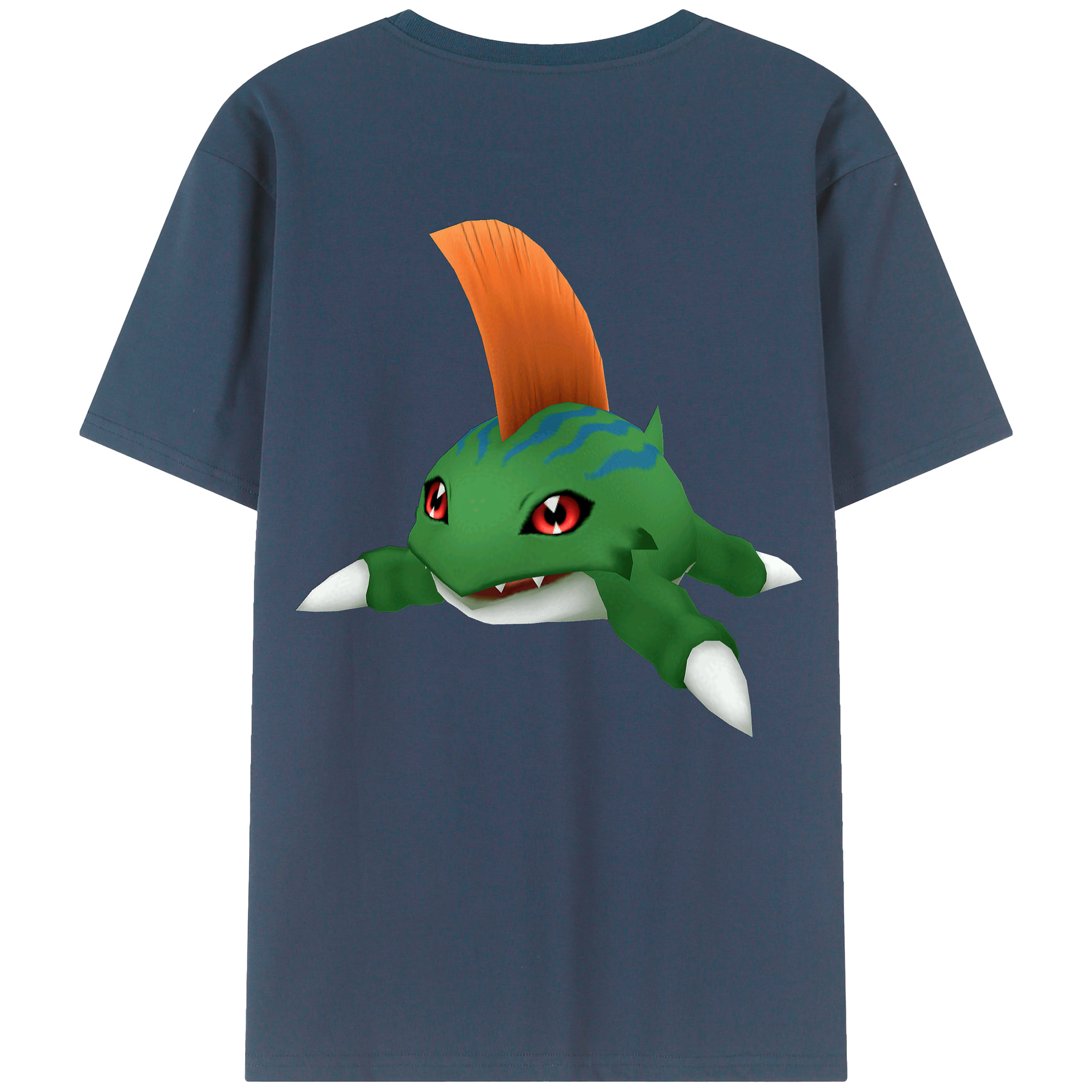 （画像用） Digimon デジタルモンスター/デジモン 綿100％ メンズ半袖Tシャツ（バックプリント） 通気性