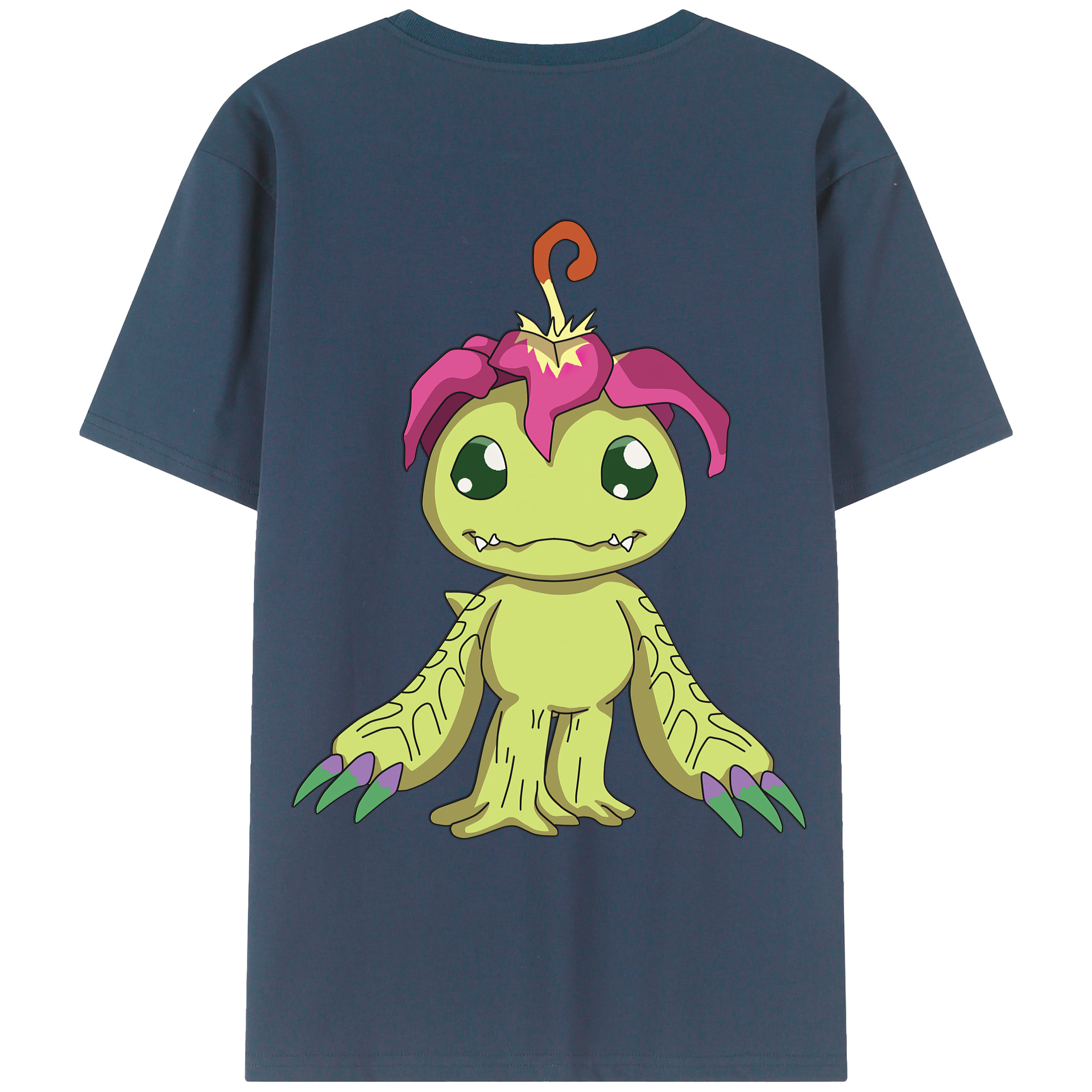 （画像用） Digimon デジタルモンスター/デジモン 綿100％ メンズ半袖Tシャツ（バックプリント） 通気性