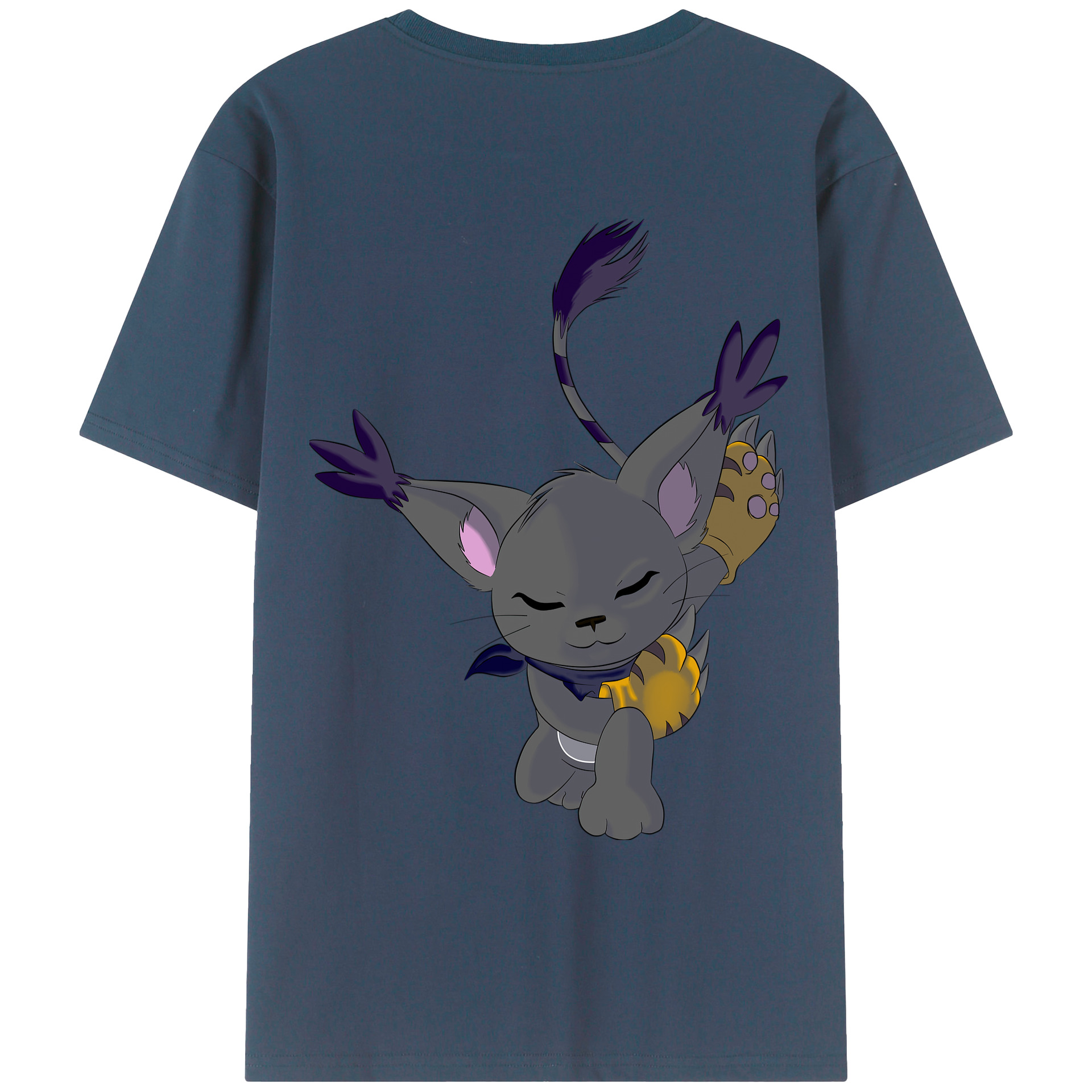 （画像用） Digimon デジタルモンスター/デジモン 綿100％ メンズ半袖Tシャツ（バックプリント） 通気性