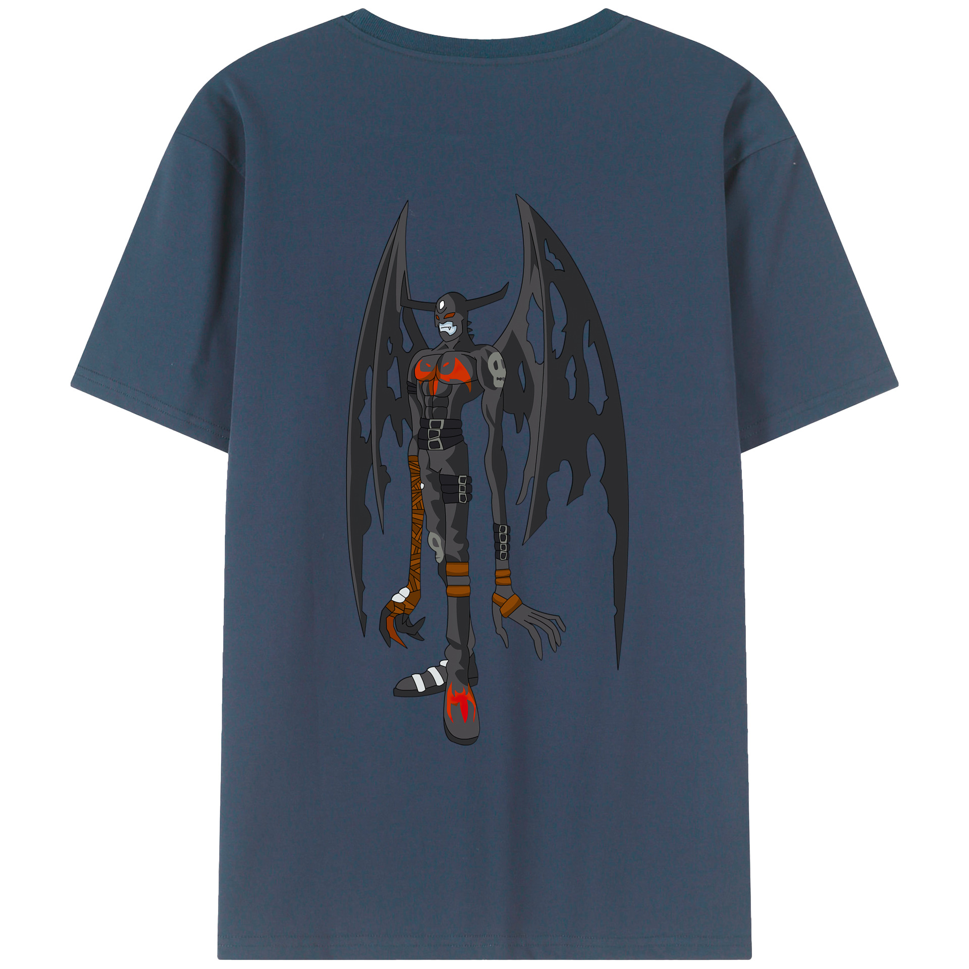 （画像用） Digimon デジタルモンスター/デジモン 綿100％ メンズ半袖Tシャツ（バックプリント） 通気性