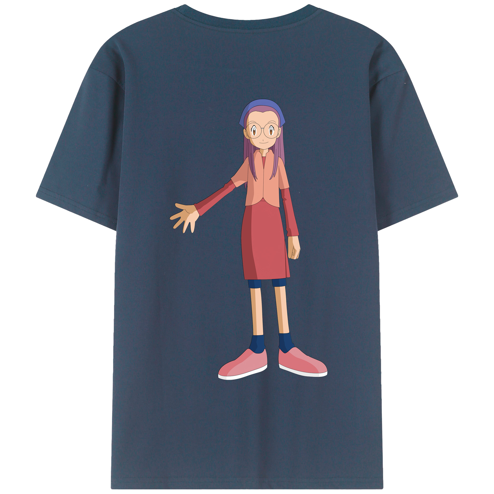 （画像用） Digimon デジタルモンスター/デジモン 綿100％ メンズ半袖Tシャツ（バックプリント） 通気性