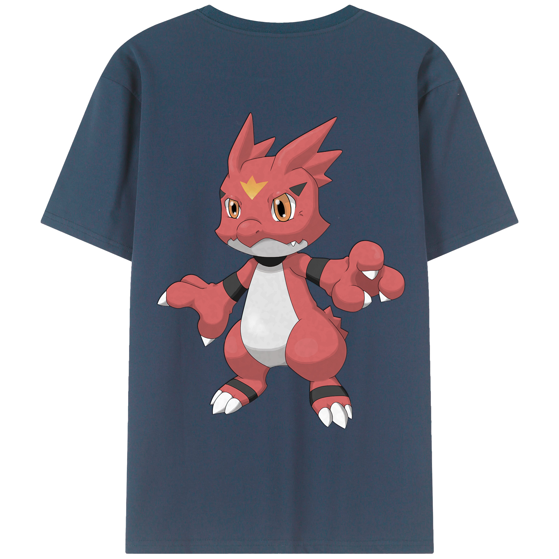 （画像用） Digimon デジタルモンスター/デジモン 綿100％ メンズ半袖Tシャツ（バックプリント） 通気性