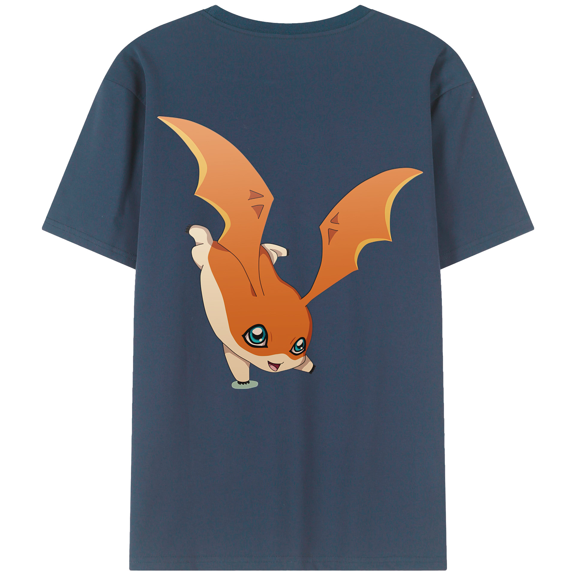 （画像用） Digimon デジタルモンスター/デジモン 綿100％ メンズ半袖Tシャツ（バックプリント） 通気性