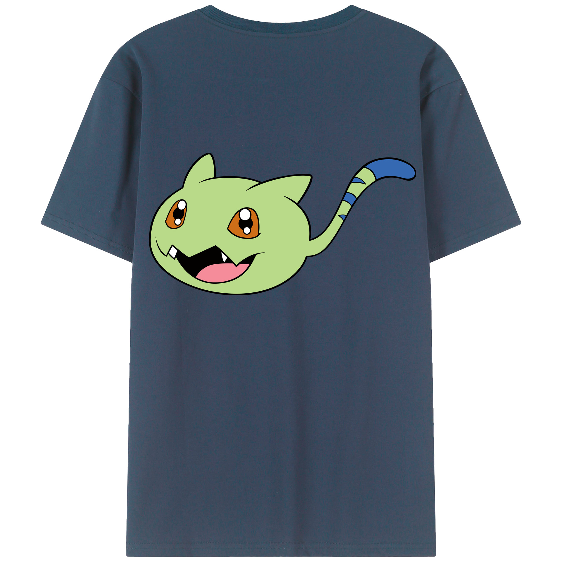 （画像用） Digimon デジタルモンスター/デジモン 綿100％ メンズ半袖Tシャツ（バックプリント） 通気性