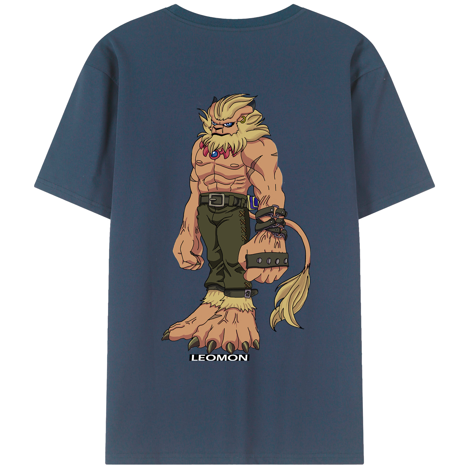 （画像用） Digimon デジタルモンスター/デジモン 綿100％ メンズ半袖Tシャツ（バックプリント） 通気性