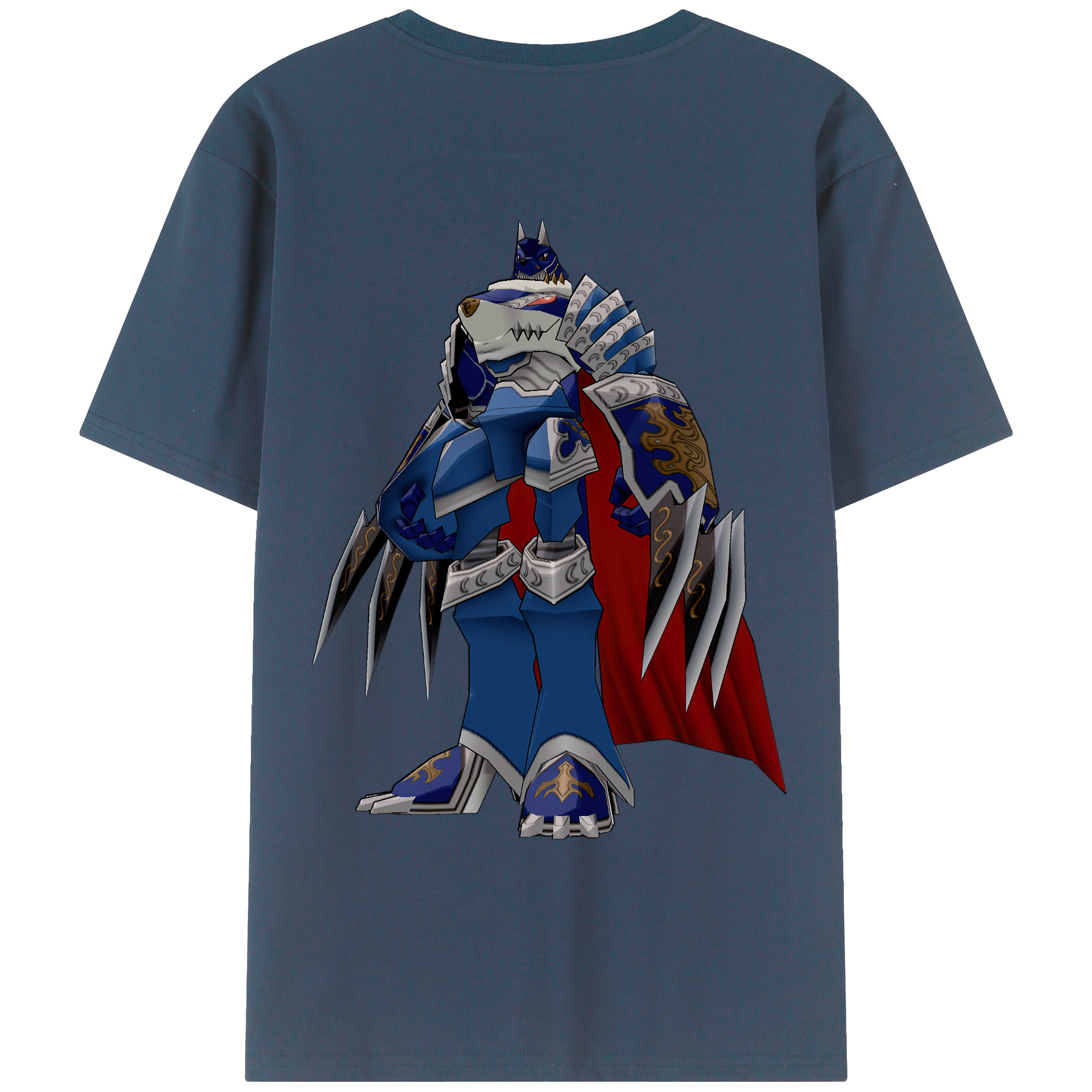 （画像用） Digimon デジタルモンスター/デジモン 綿100％ メンズ半袖Tシャツ（バックプリント） 通気性