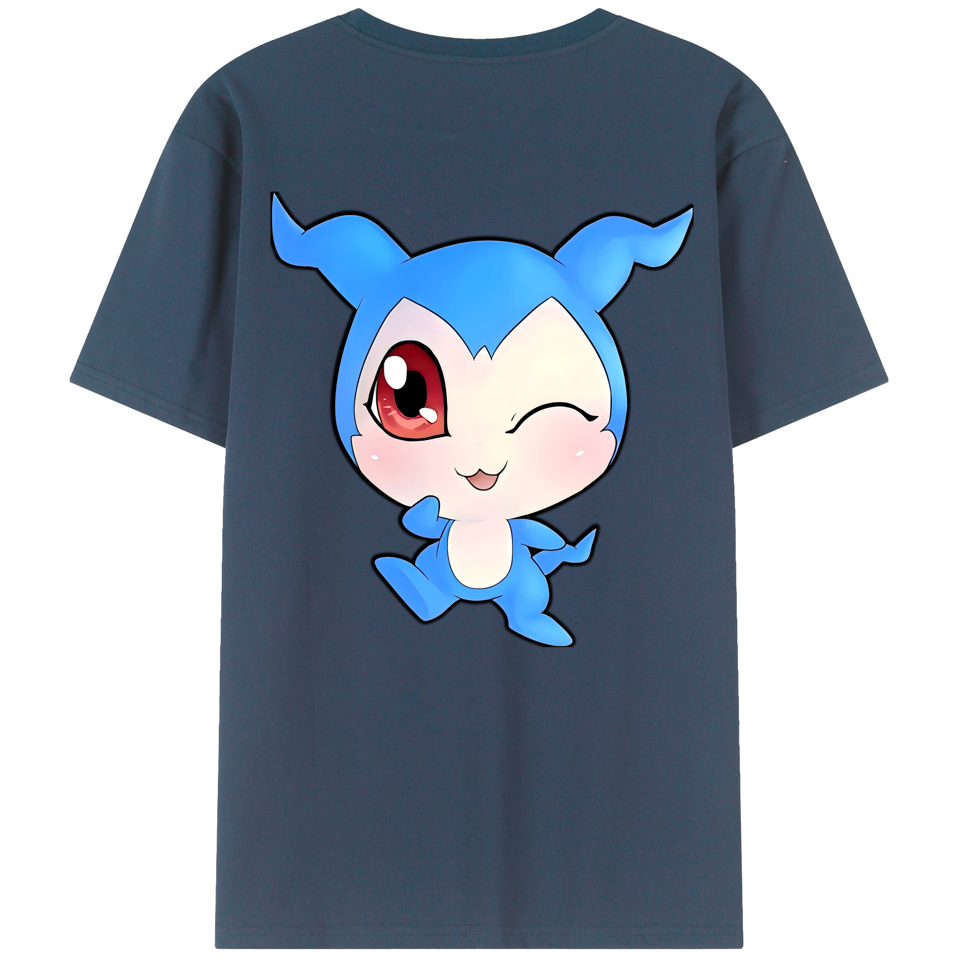 （画像用） Digimon デジタルモンスター/デジモン 綿100％ メンズ半袖Tシャツ（バックプリント） 通気性