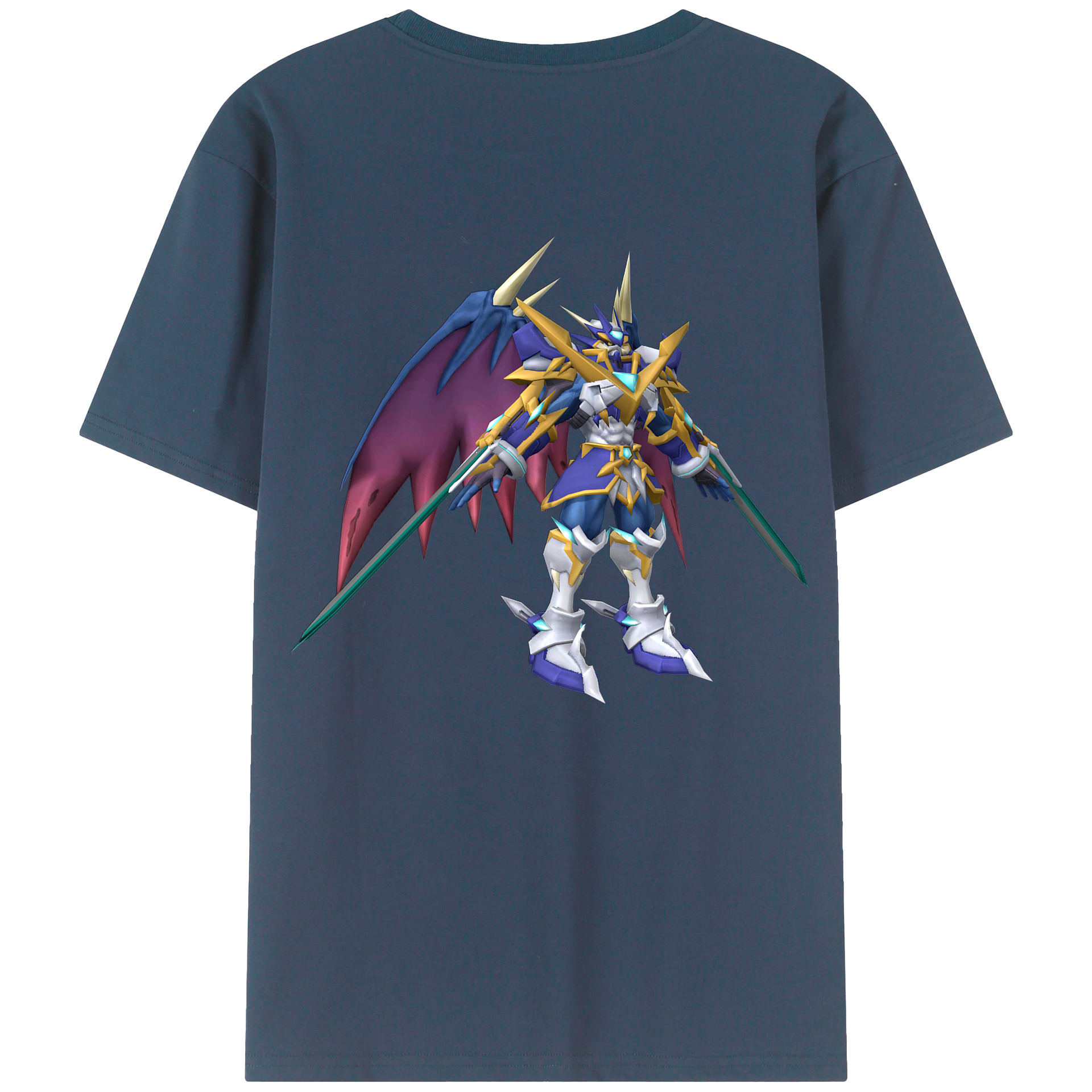 （画像用） Digimon デジタルモンスター/デジモン 綿100％ メンズ半袖Tシャツ（バックプリント） 通気性