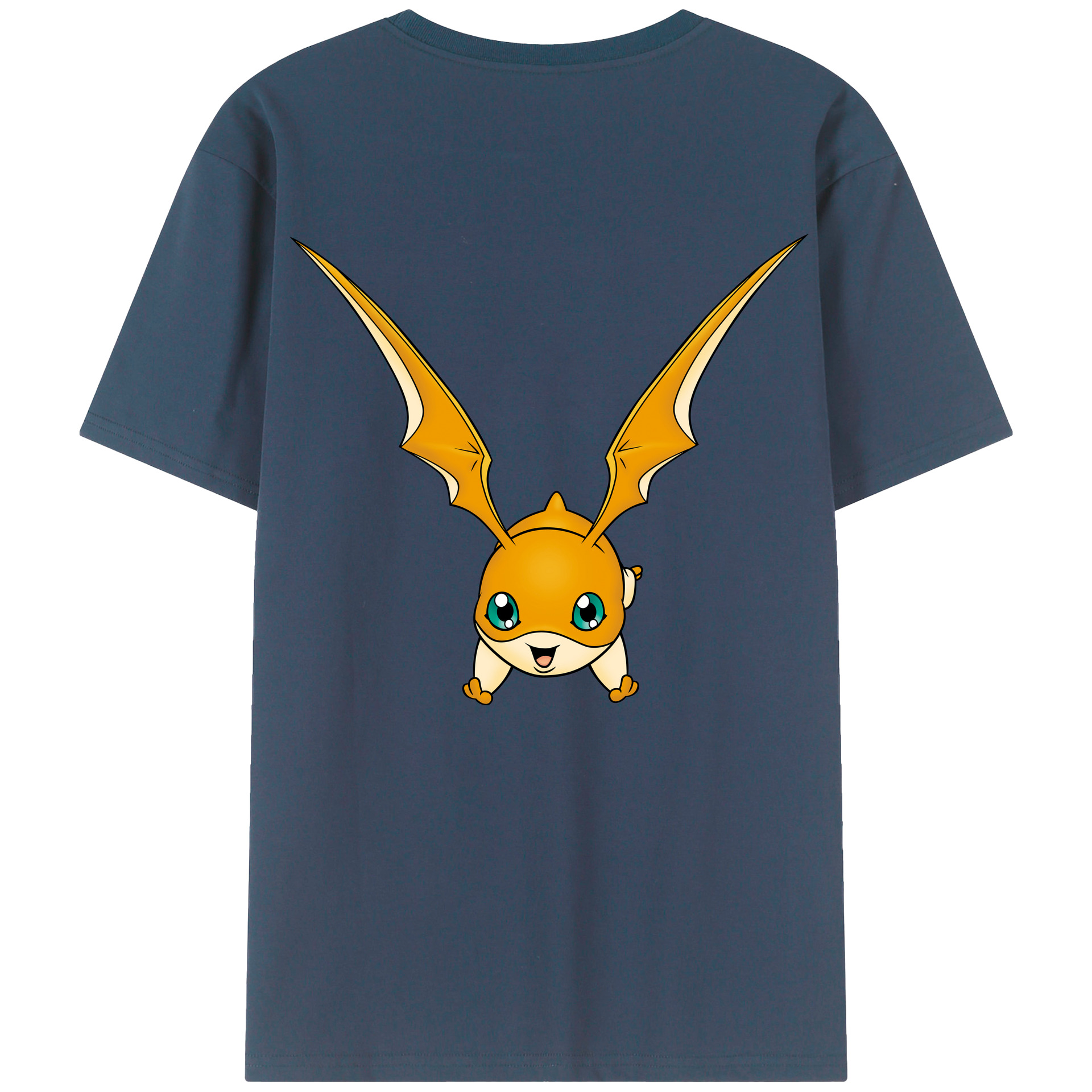 （画像用） Digimon デジタルモンスター/デジモン 綿100％ メンズ半袖Tシャツ（バックプリント） 通気性