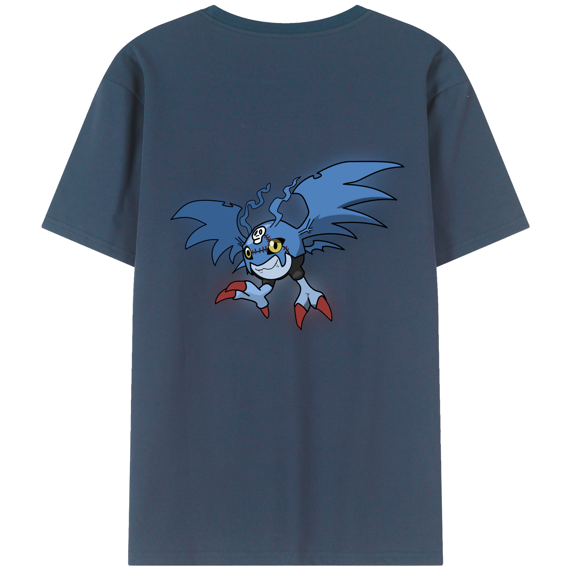 （画像用） Digimon デジタルモンスター/デジモン 綿100％ メンズ半袖Tシャツ（バックプリント） 通気性
