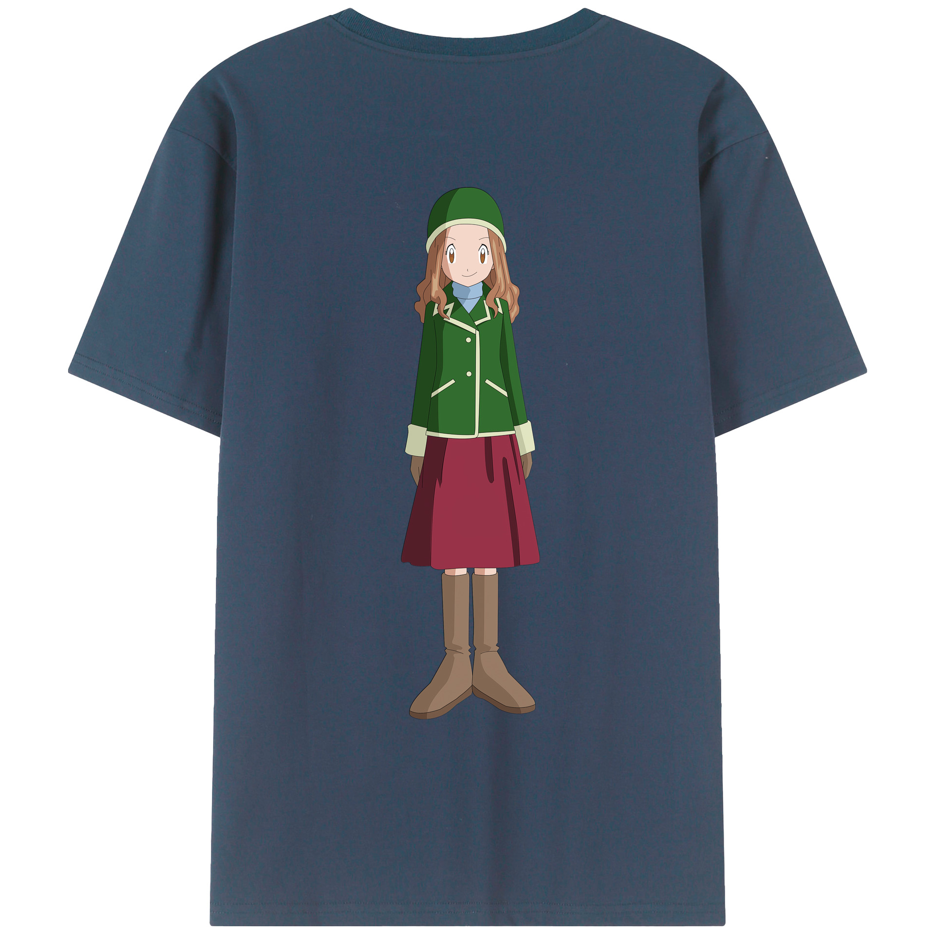 （画像用） Digimon デジタルモンスター/デジモン 綿100％ メンズ半袖Tシャツ（バックプリント） 通気性