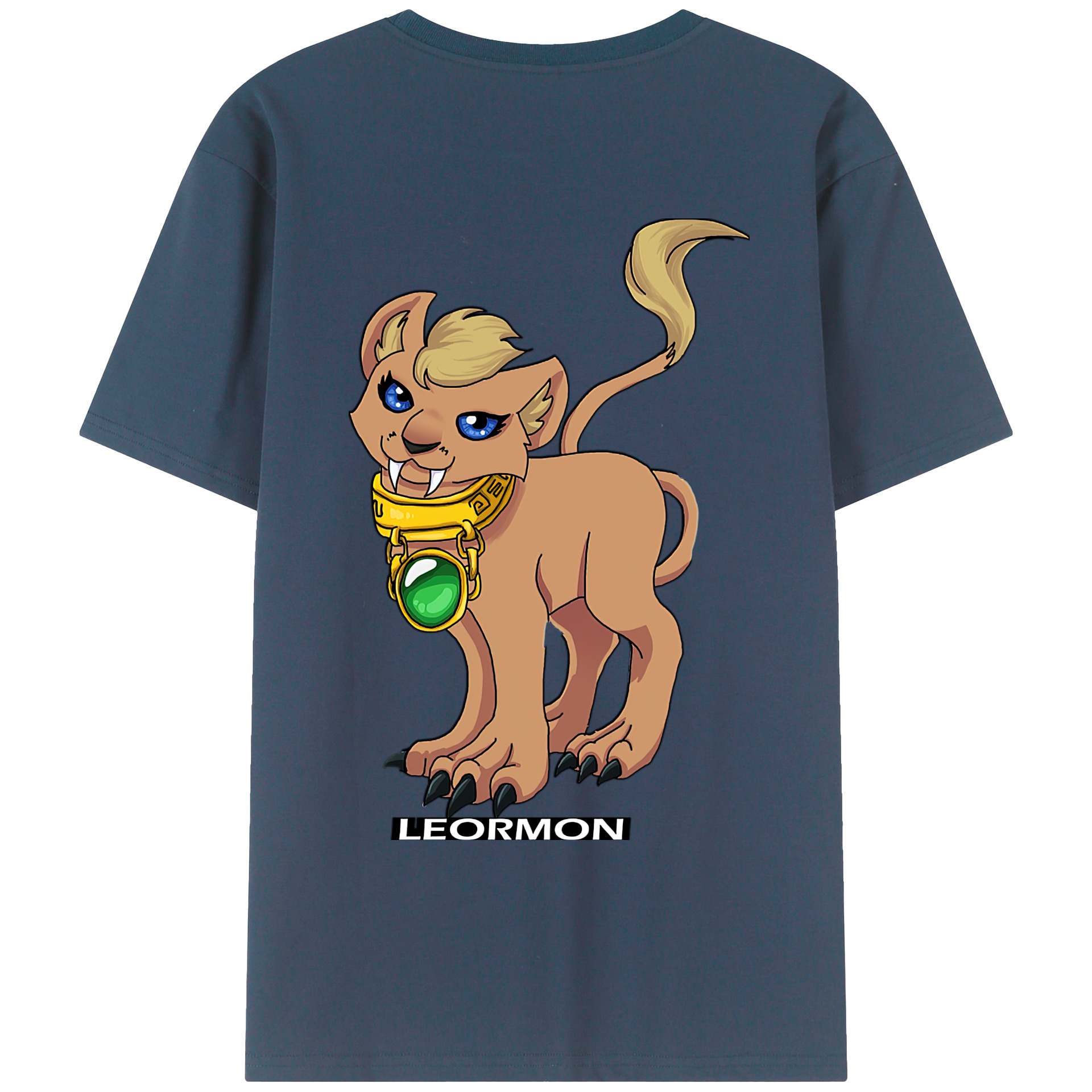 （画像用） Digimon デジタルモンスター/デジモン 綿100％ メンズ半袖Tシャツ（バックプリント） 通気性