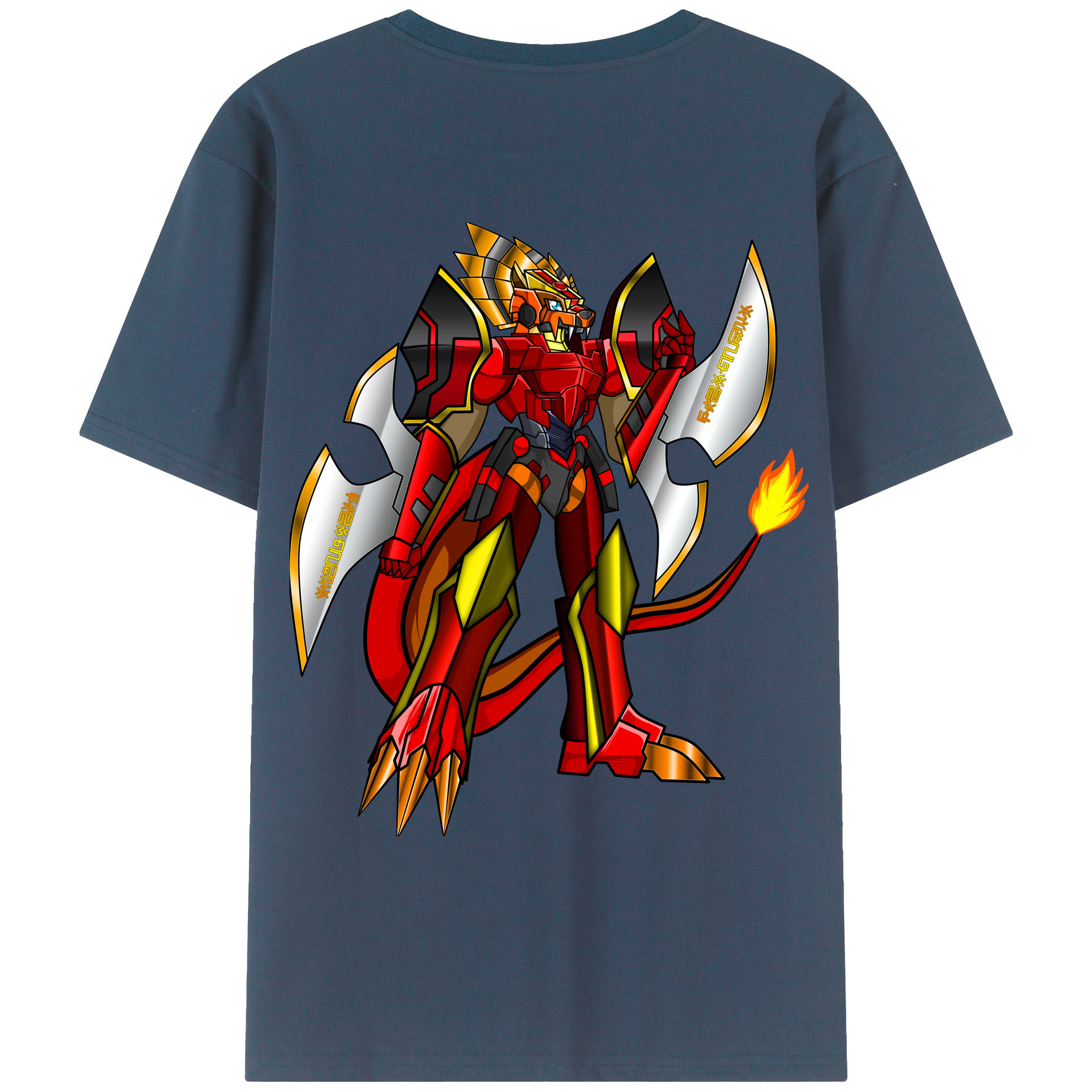 （画像用） Digimon デジタルモンスター/デジモン 綿100％ メンズ半袖Tシャツ（バックプリント） 通気性