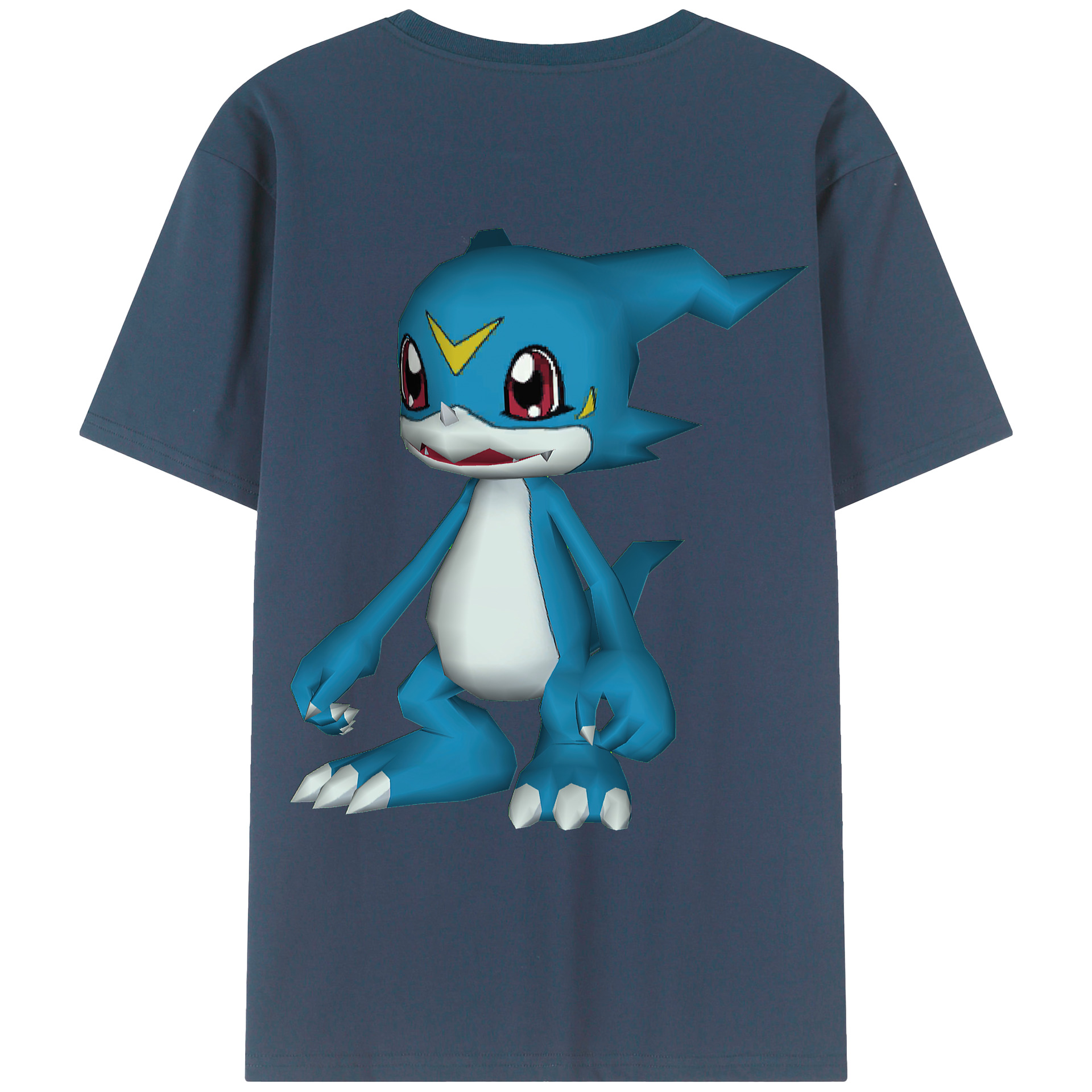 （画像用） Digimon デジタルモンスター/デジモン 綿100％ メンズ半袖Tシャツ（バックプリント） 通気性