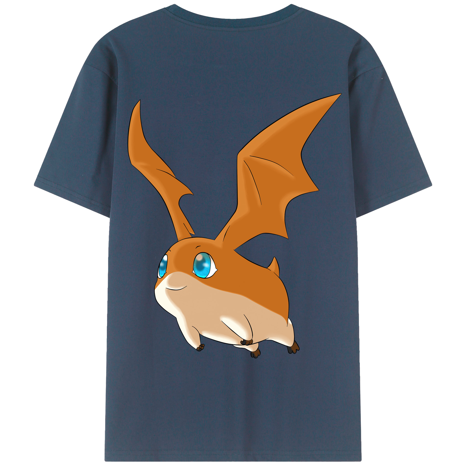 （画像用） Digimon デジタルモンスター/デジモン 綿100％ メンズ半袖Tシャツ（バックプリント） 通気性