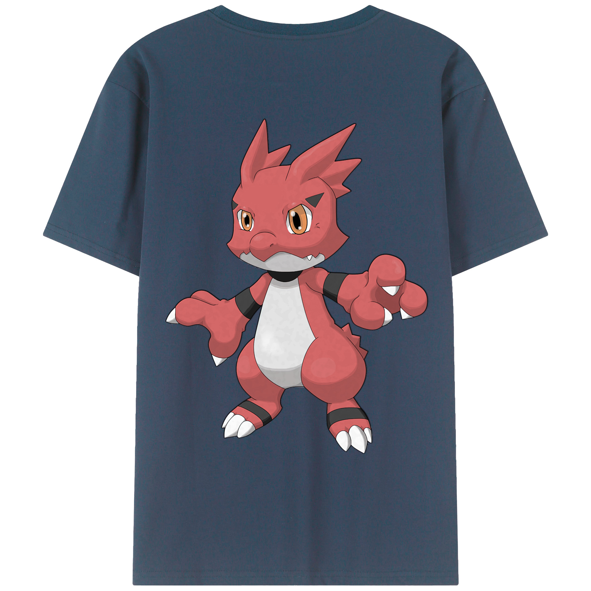 （画像用） Digimon デジタルモンスター/デジモン 綿100％ メンズ半袖Tシャツ（バックプリント） 通気性