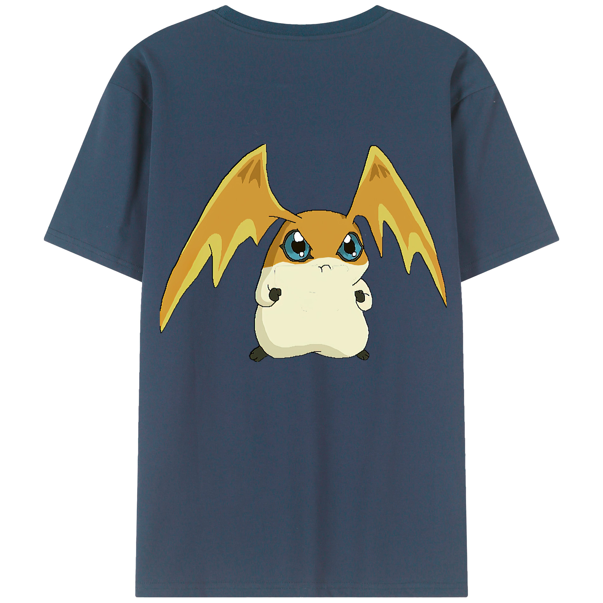 （画像用） Digimon デジタルモンスター/デジモン 綿100％ メンズ半袖Tシャツ（バックプリント） 通気性
