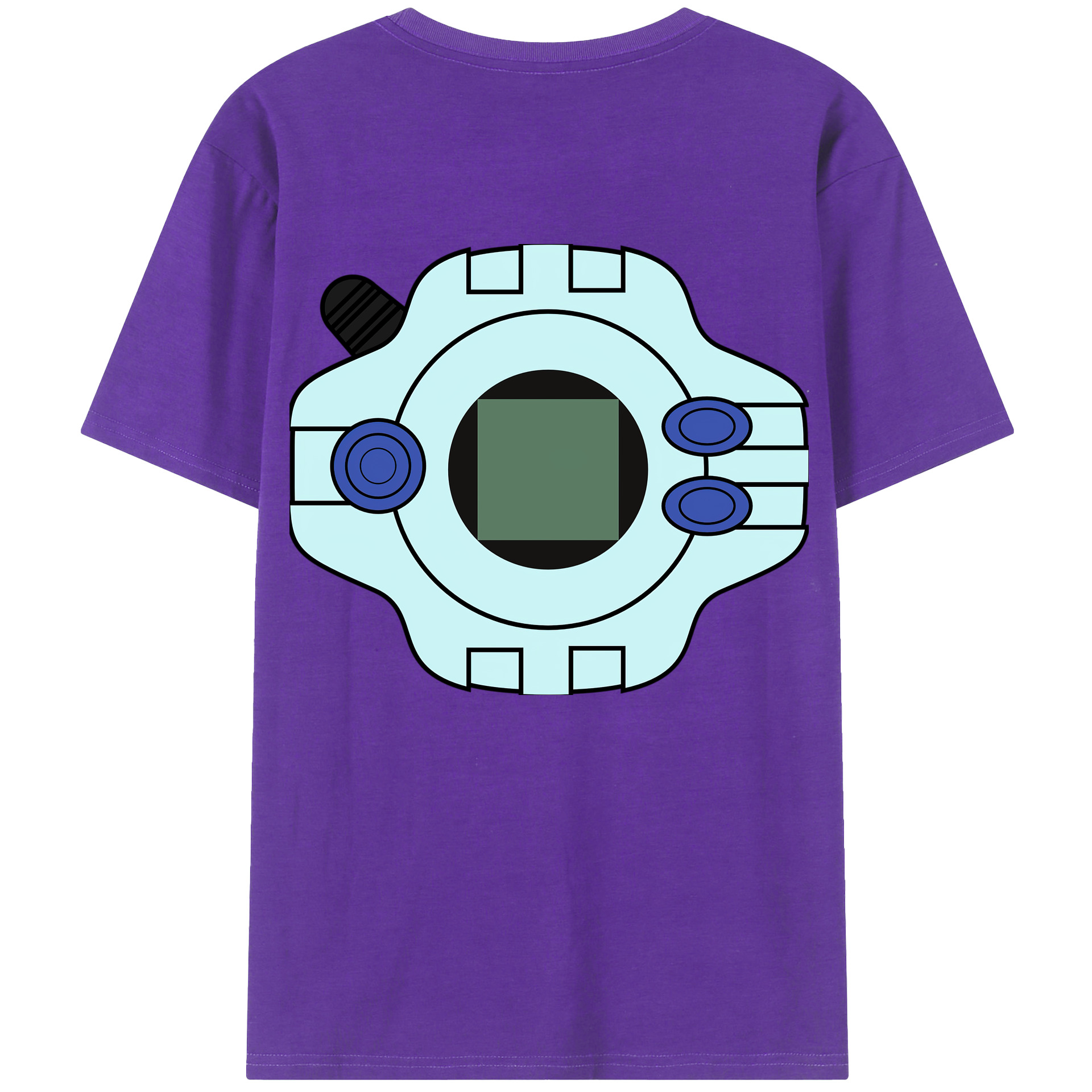 （画像用） Digimon デジタルモンスター/デジモン 綿100％ メンズ半袖Tシャツ（バックプリント） 通気性