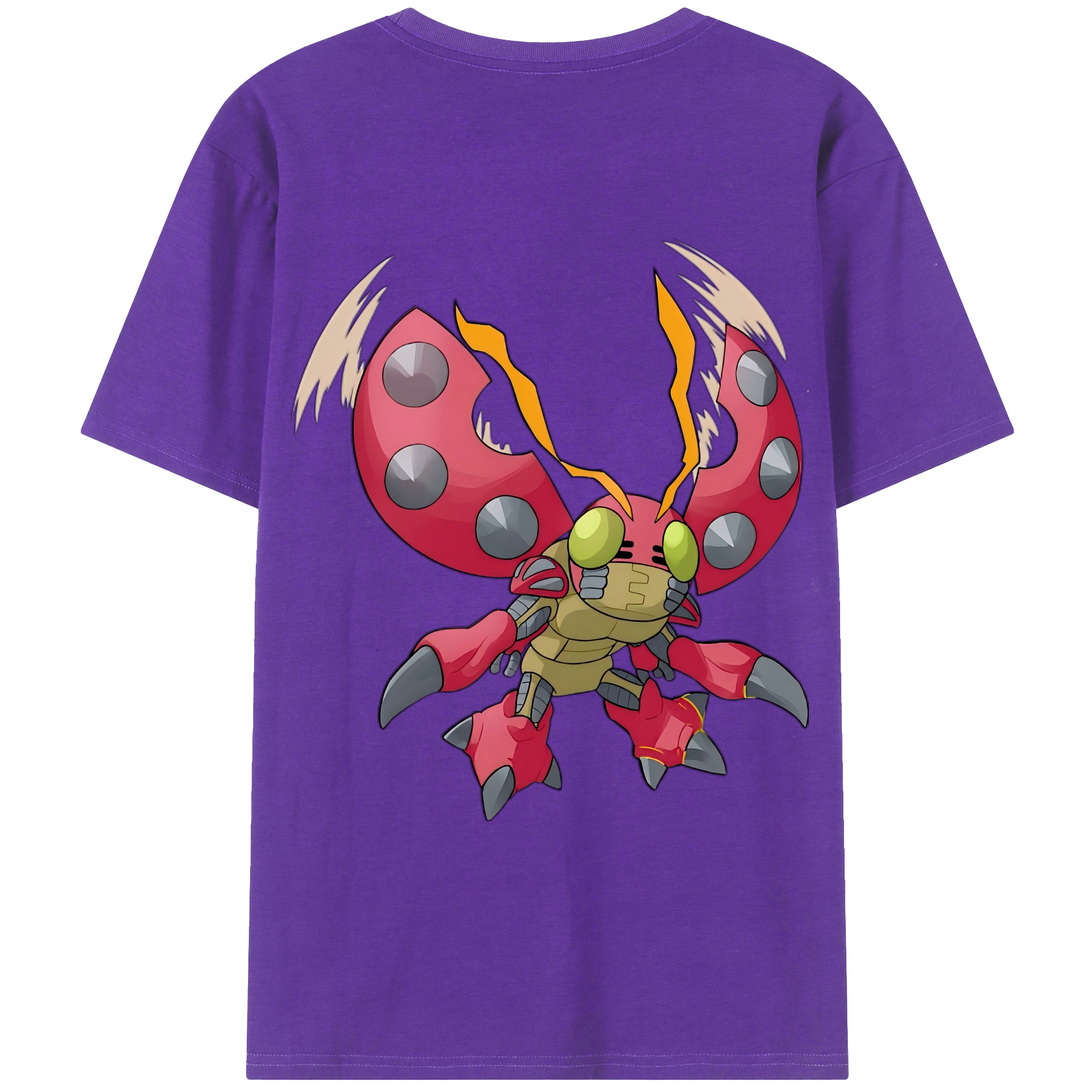 （画像用） Digimon デジタルモンスター/デジモン 綿100％ メンズ半袖Tシャツ（バックプリント） 通気性