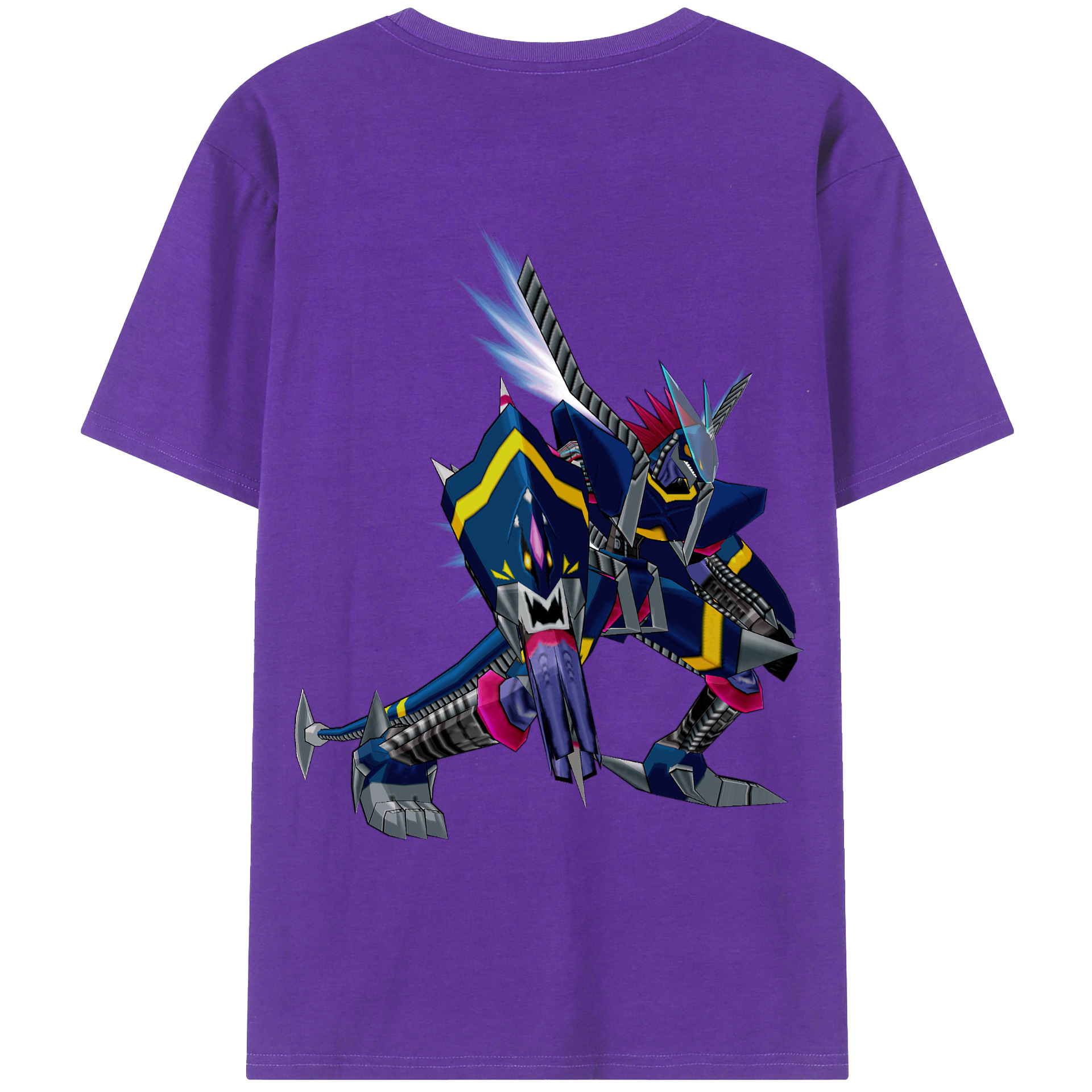 （画像用） Digimon デジタルモンスター/デジモン 綿100％ メンズ半袖Tシャツ（バックプリント） 通気性